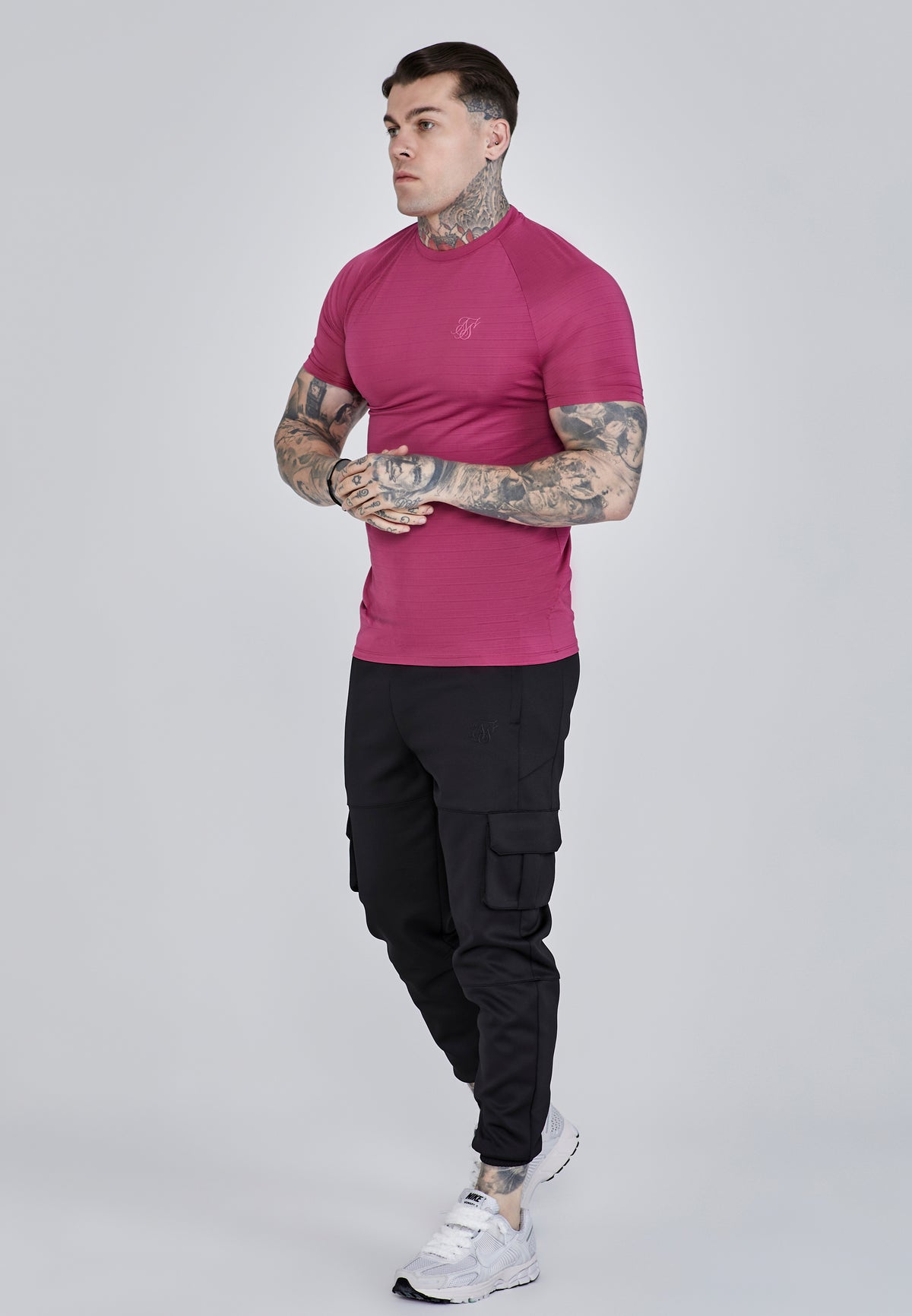SikSilk Men's Pink Muscle Fit TShirt SikSilk UK