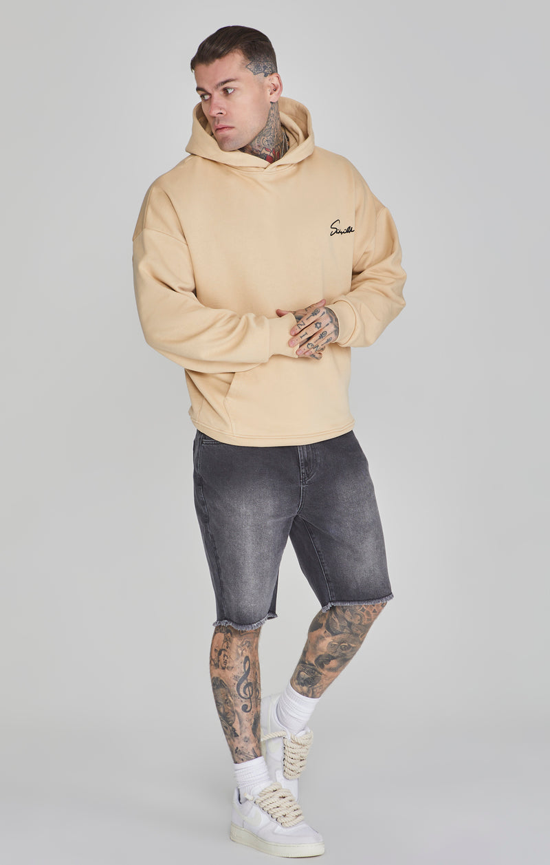 Beige Script Hoodie (1)