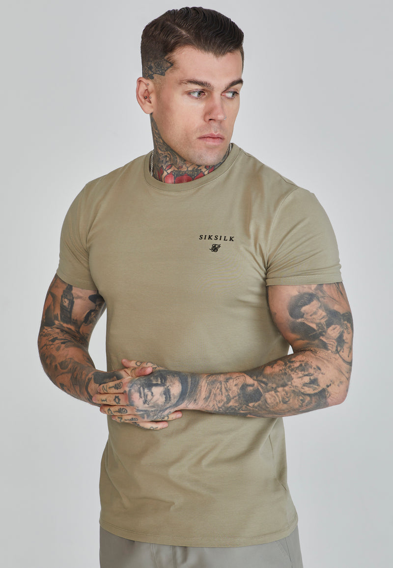 Khaki Muscle Fit T-Shirt