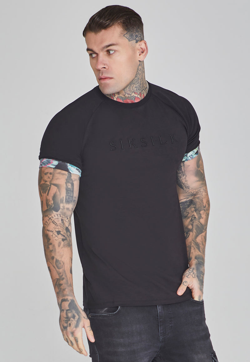 Black Roll Sleeve T-Shirt