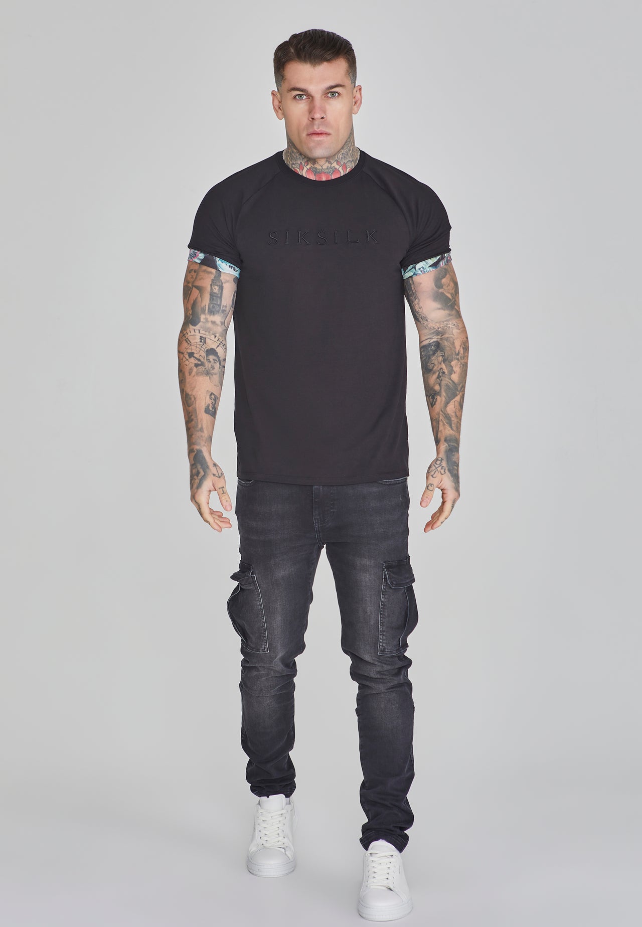 Black Roll Sleeve T-Shirt (1)