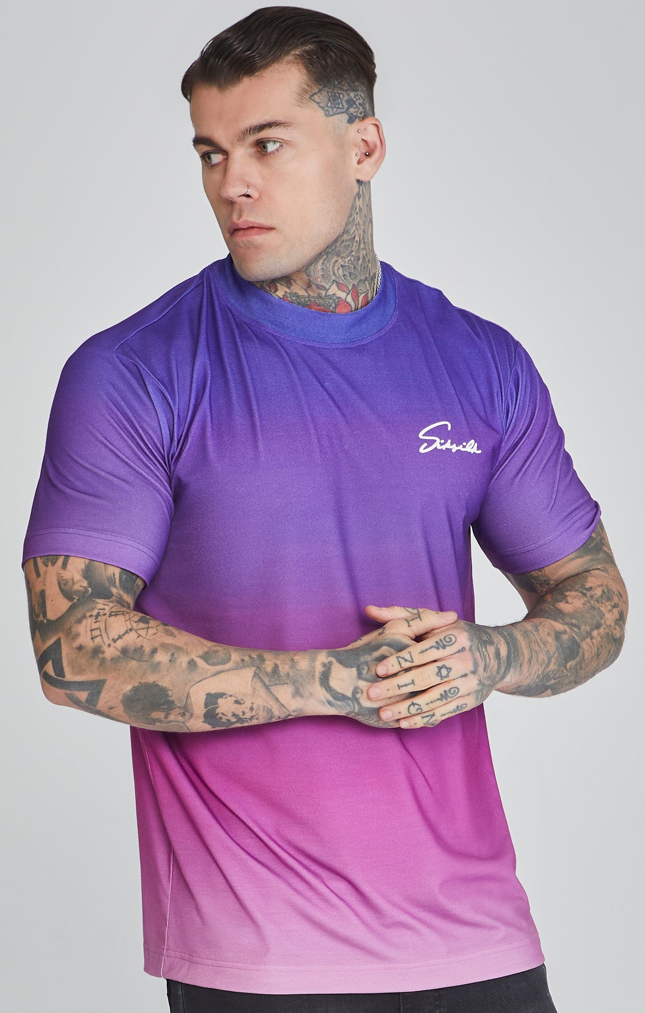 Purple Fade Script T-Shirt