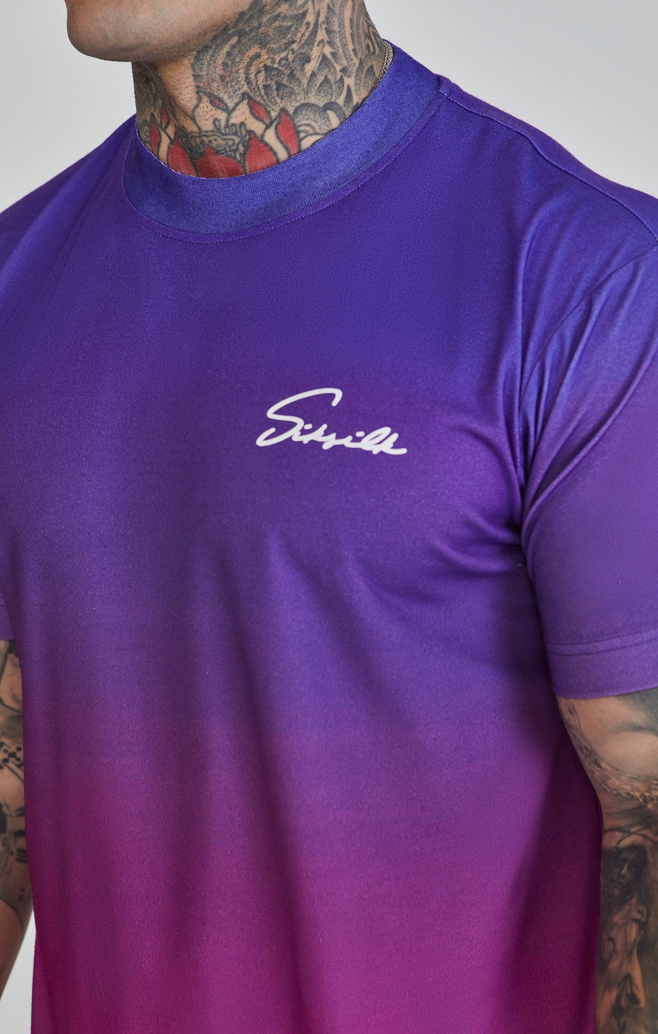 Purple Fade Script T-Shirt (2)