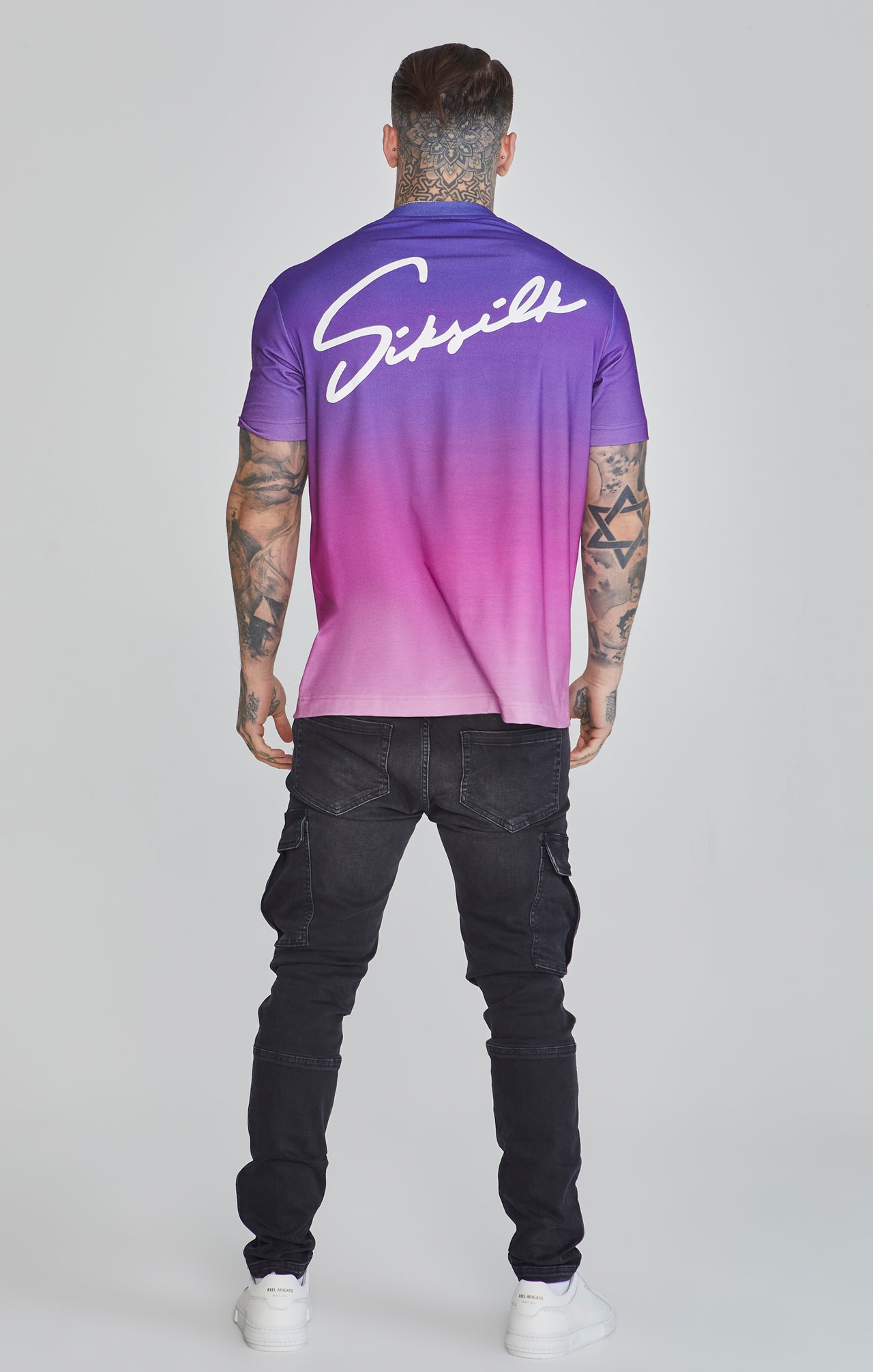 Purple Fade Script T-Shirt (4)