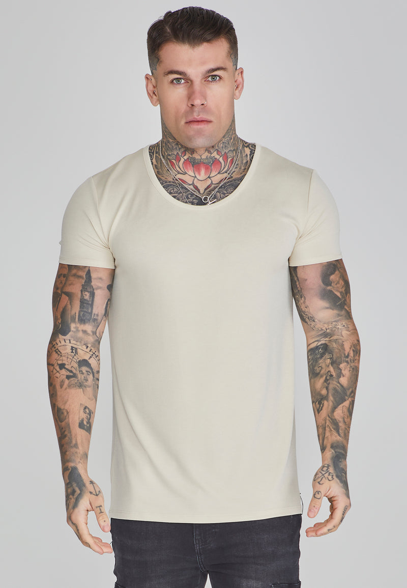 Ecru Muscle Fit T-Shirt