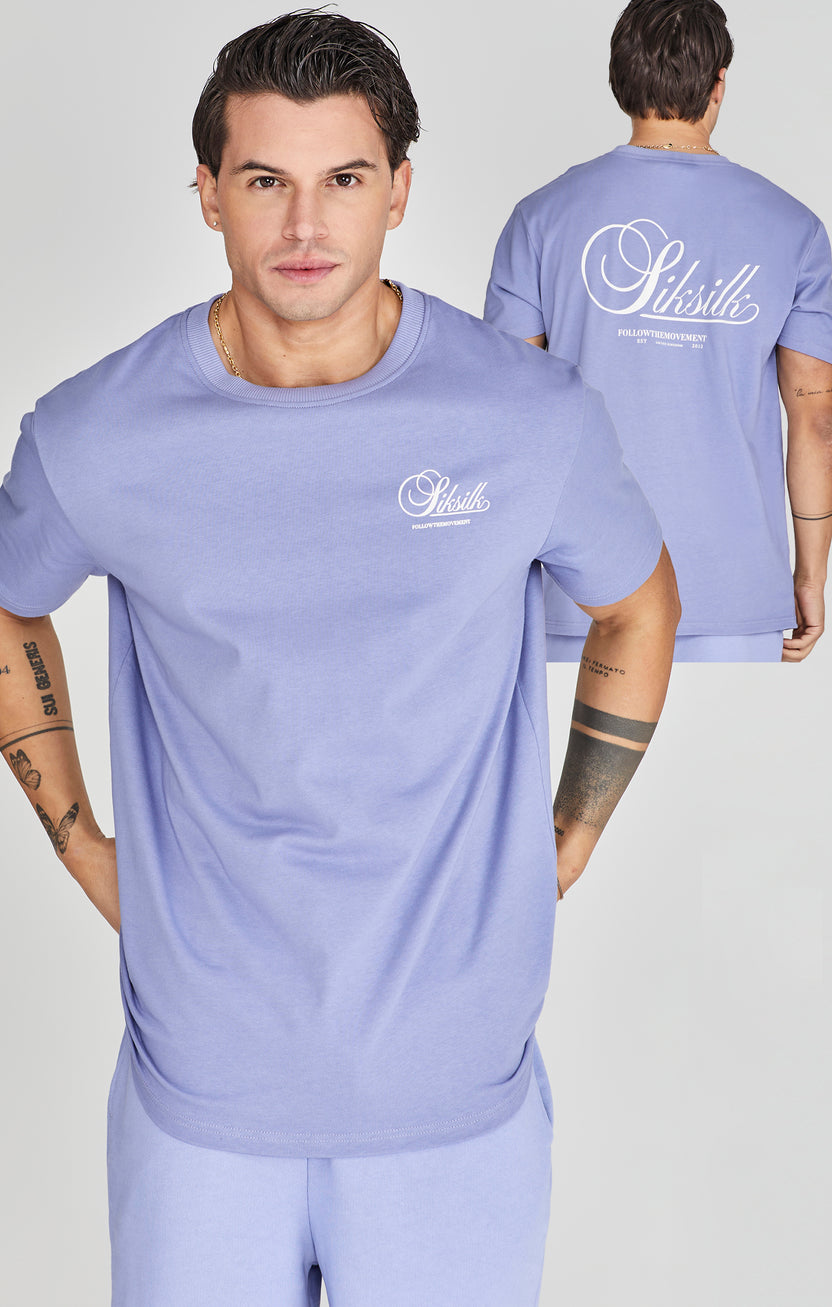 Siksilk Mens Purple Graphic T Shirt Siksilk Uk