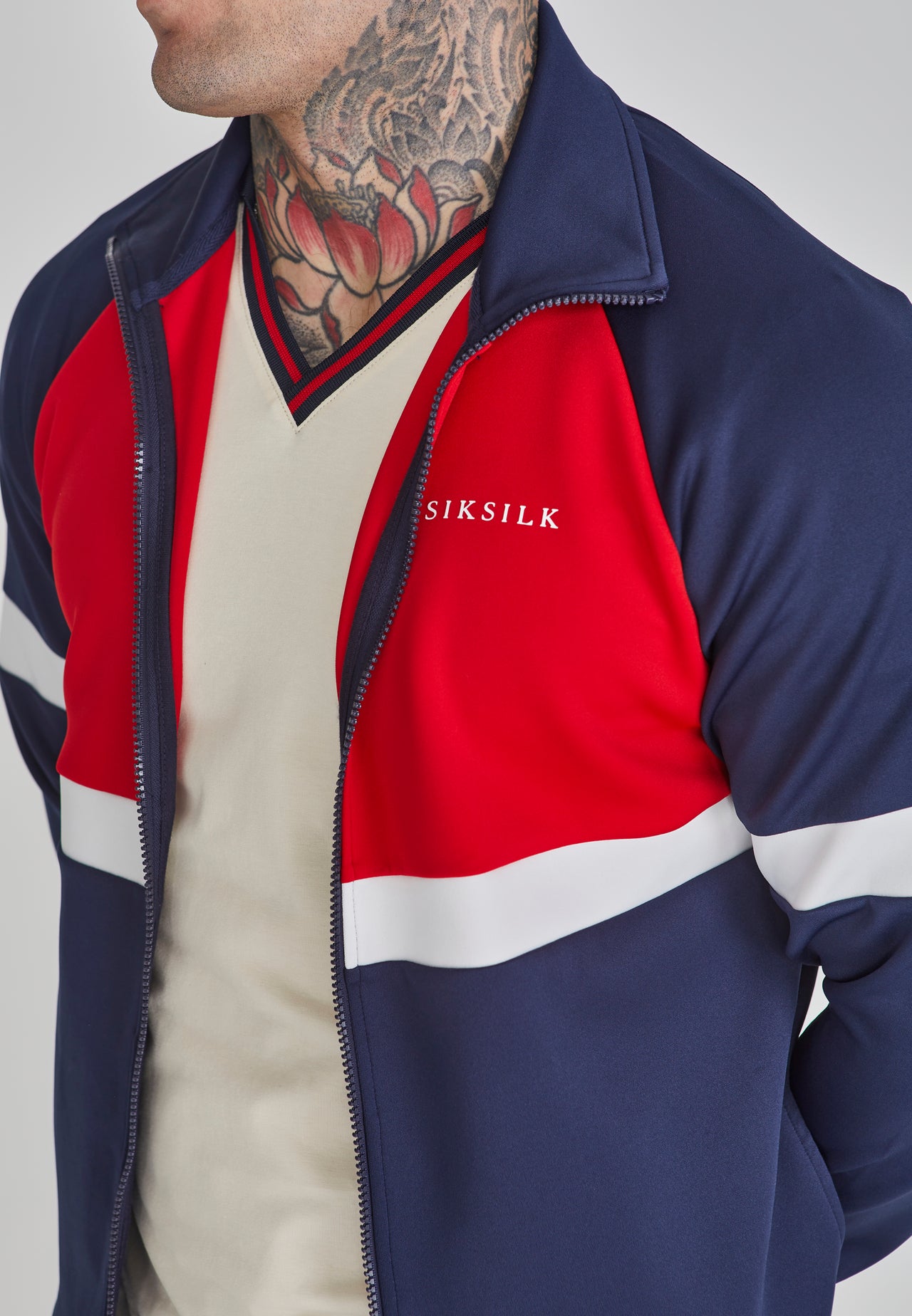 Navy Red Track Top (2)