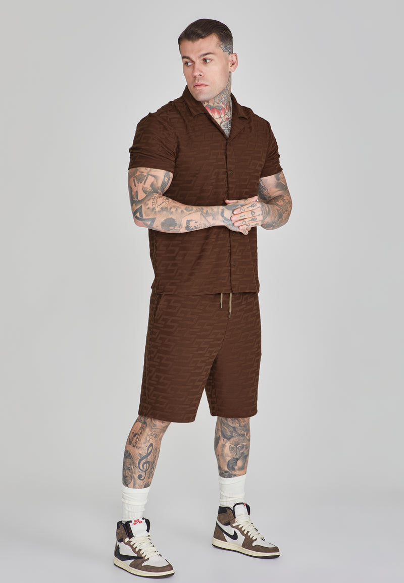 Brown Towelling Shorts (1)