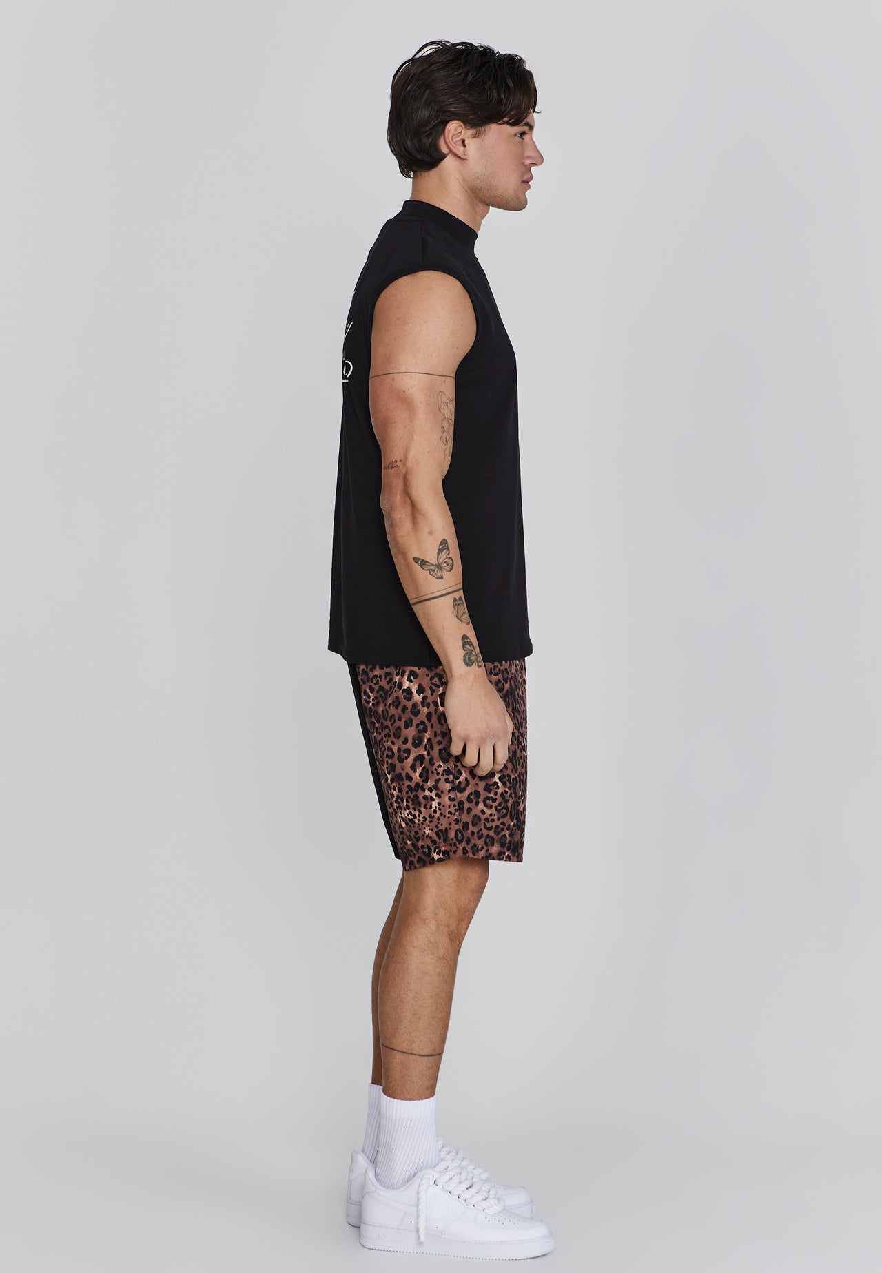 Black Animal Print Shorts (1)