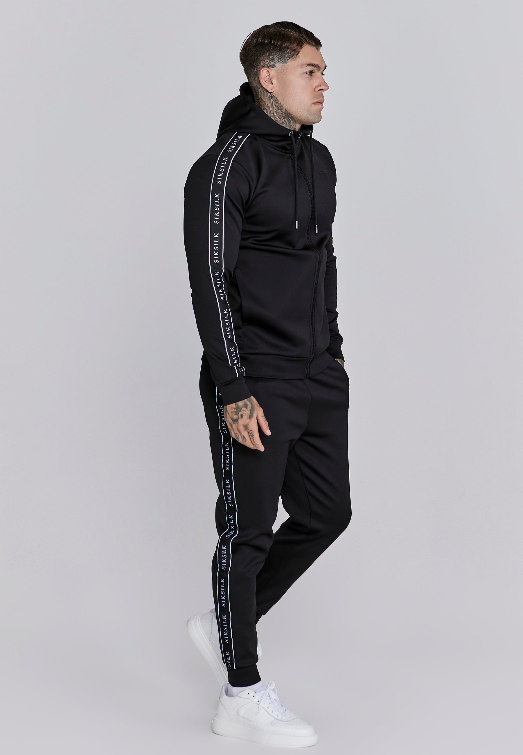 SikSilk Men's Black Hoodie and Joggers Set | SikSilk NZ