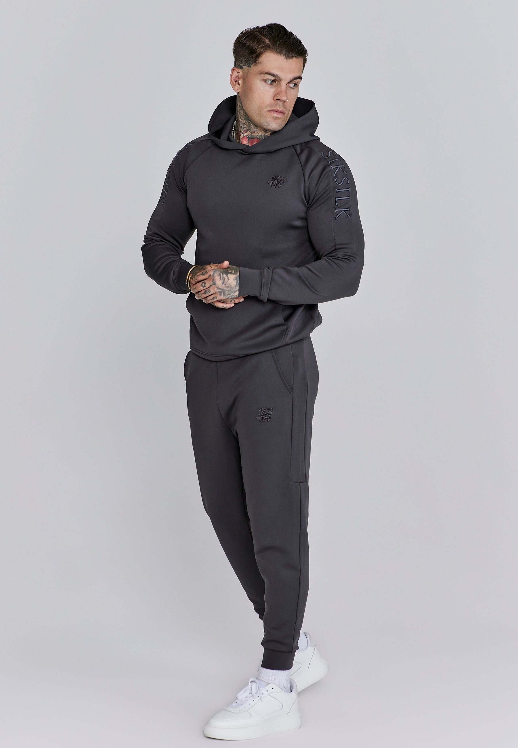 SikSilk Herren Graue Hoodie und Joggers Set | SikSilk DE