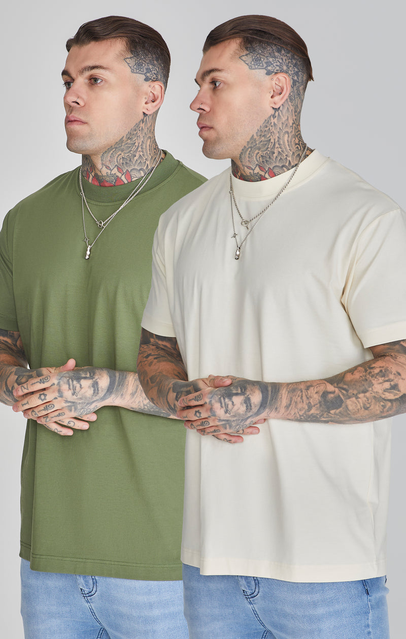 Beige Khaki Pack of 2 T-Shirts