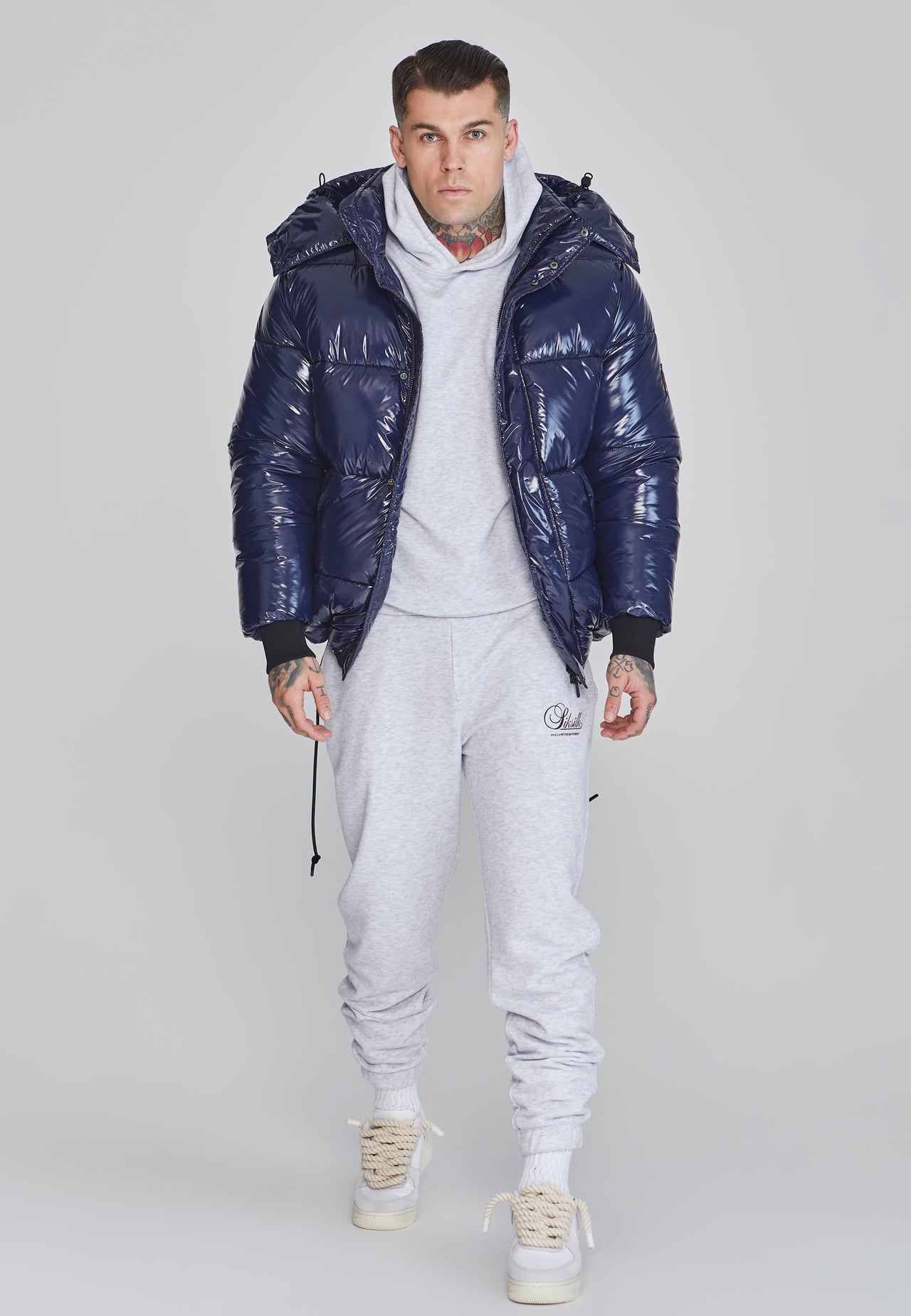 Plumas Acolchado Hombre Chaqueta Puffer SikSilk Azul Abrigos Hombre