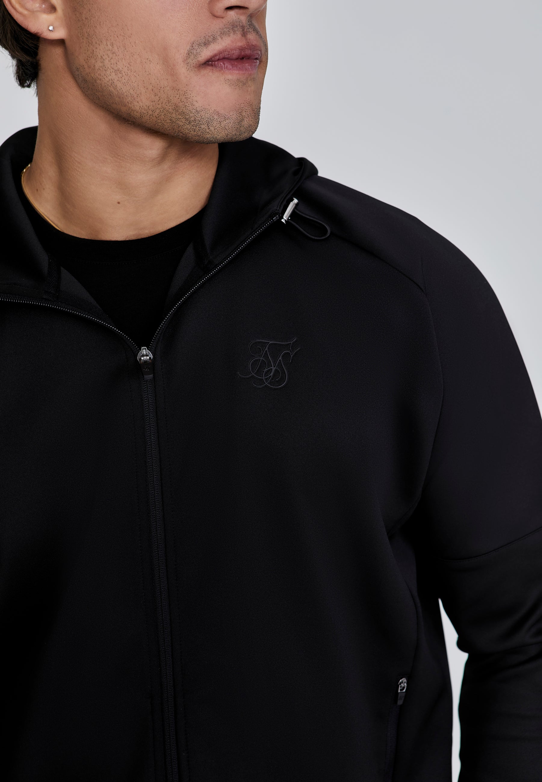 SikSilk Men's Black Full Zip Hoodie | SikSilk US