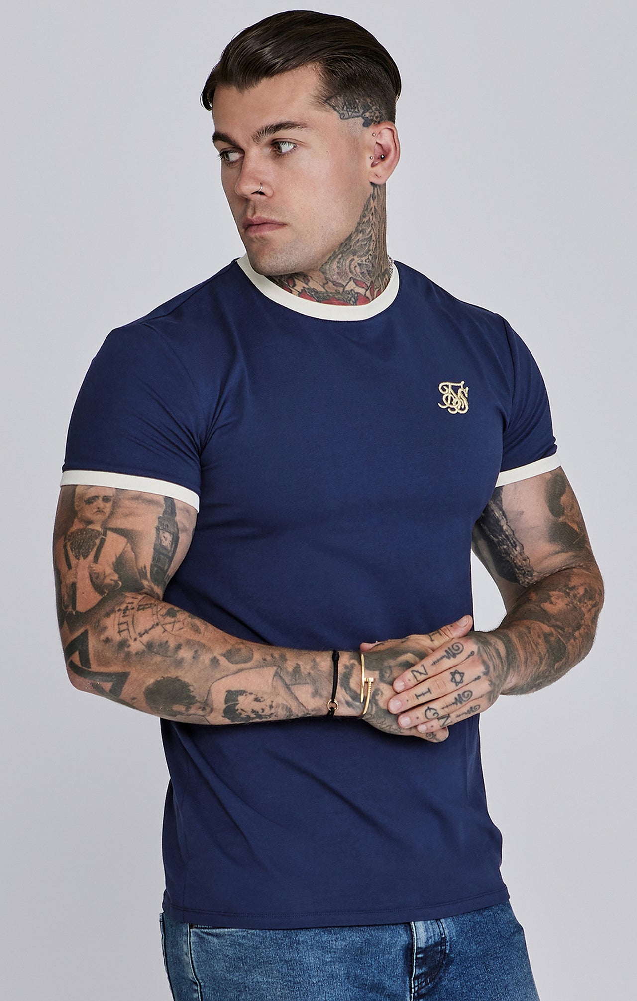 Navy Ringer T-Shirt