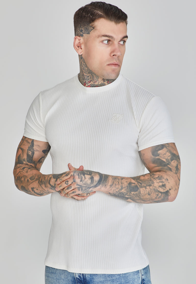 White Ribbed T-Shirt