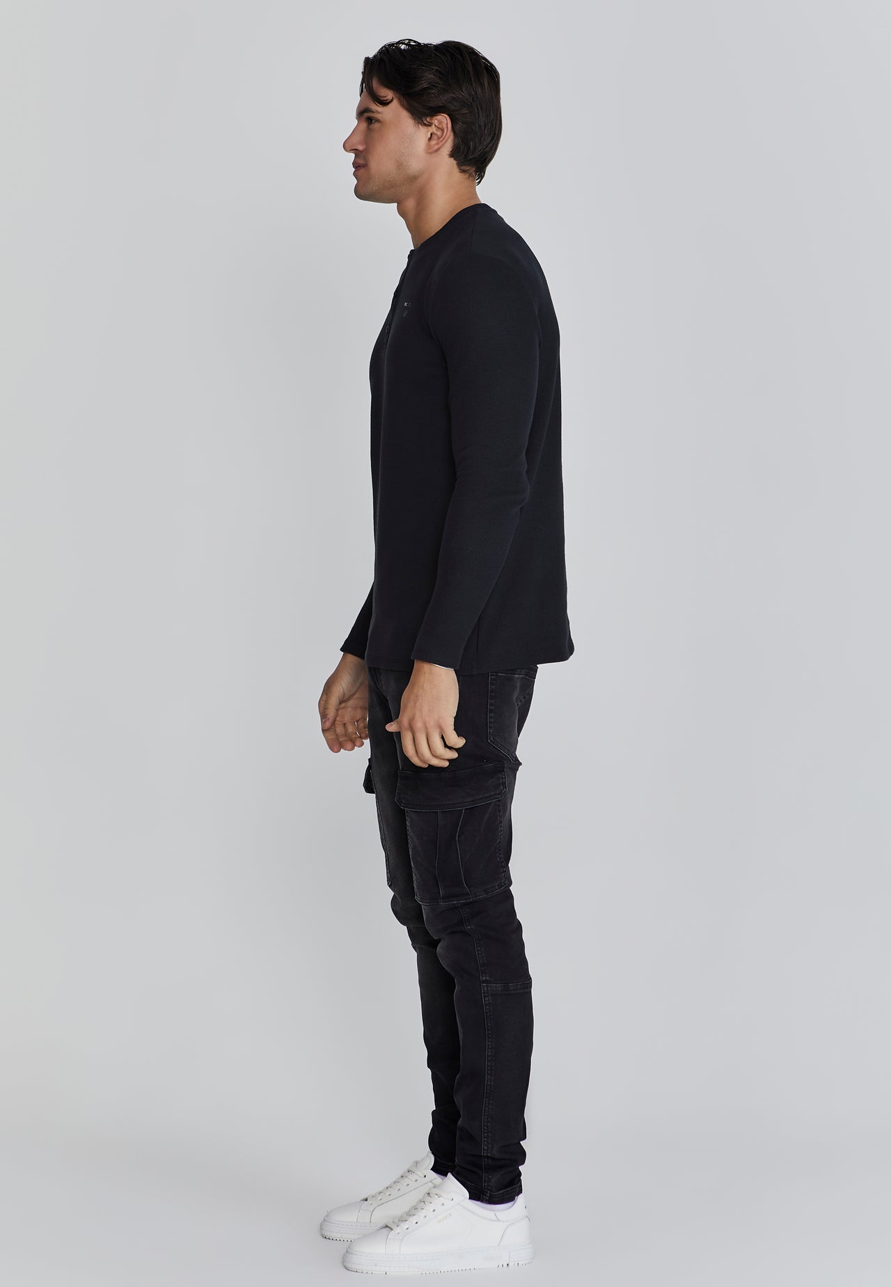 Black Henley T-Shirt (1)