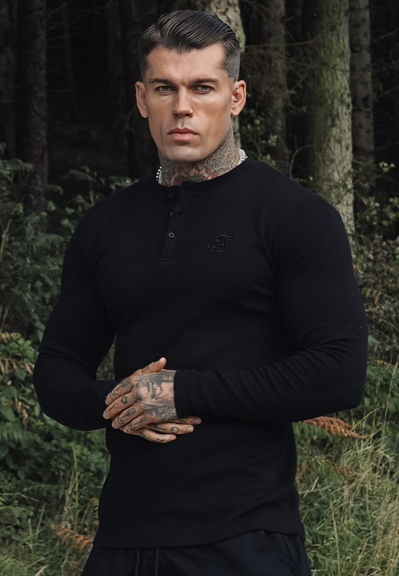 Black Henley T-Shirt