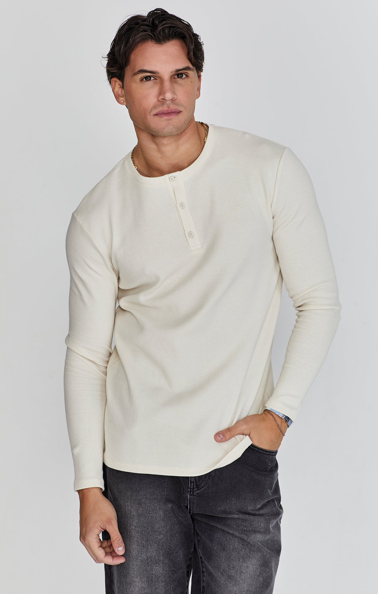 Ecru Henley T-Shirt