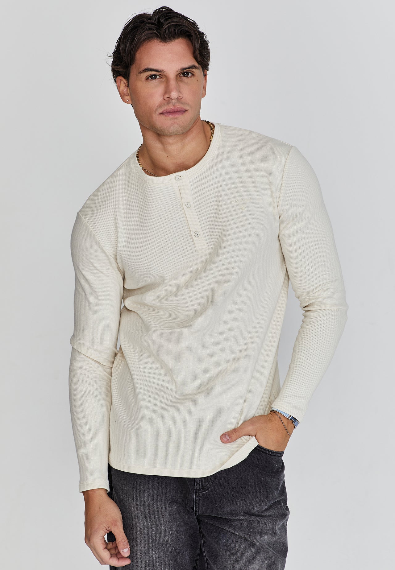 Ecru Henley T-Shirt