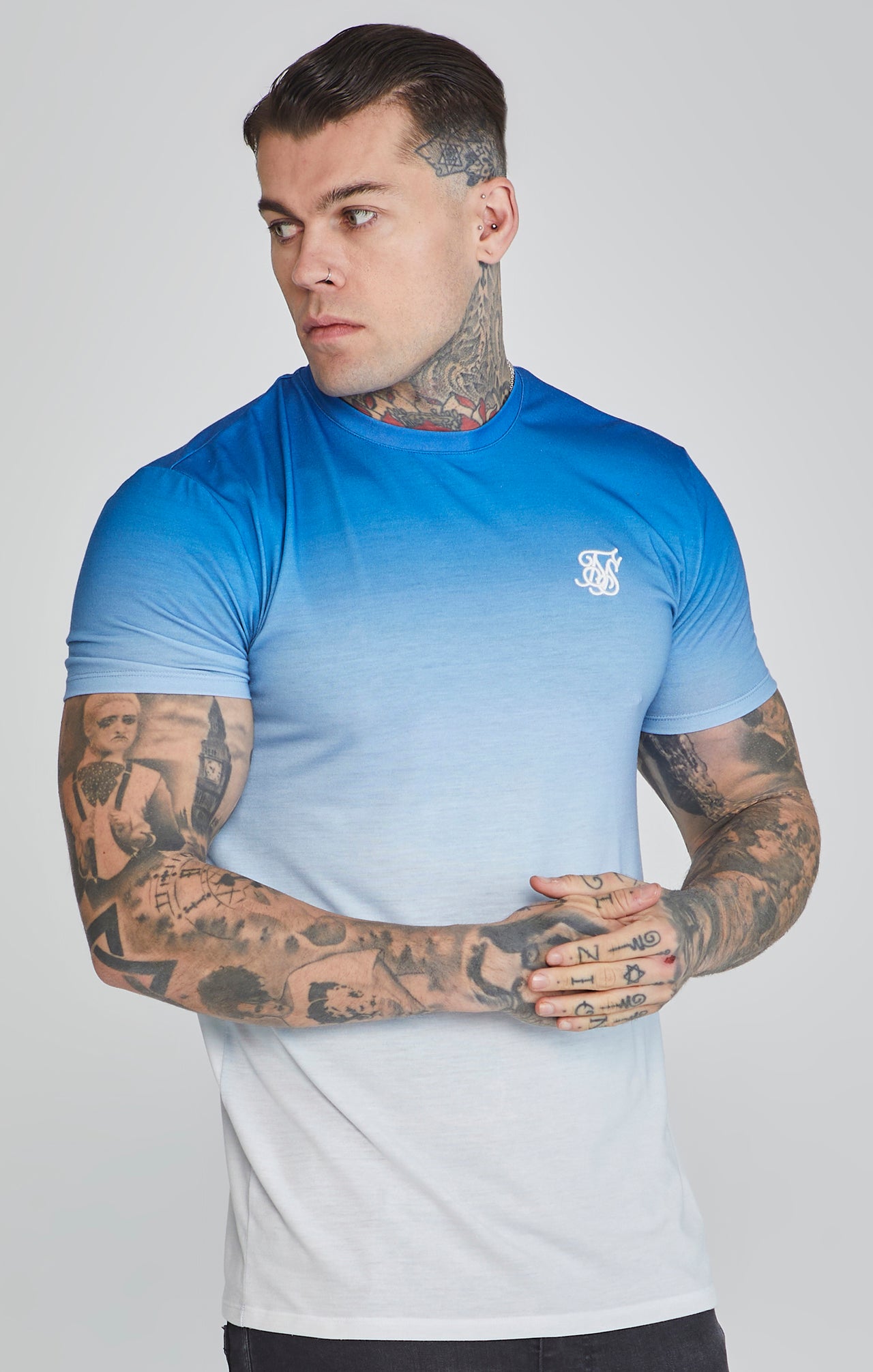 Blue White Fade T-Shirt