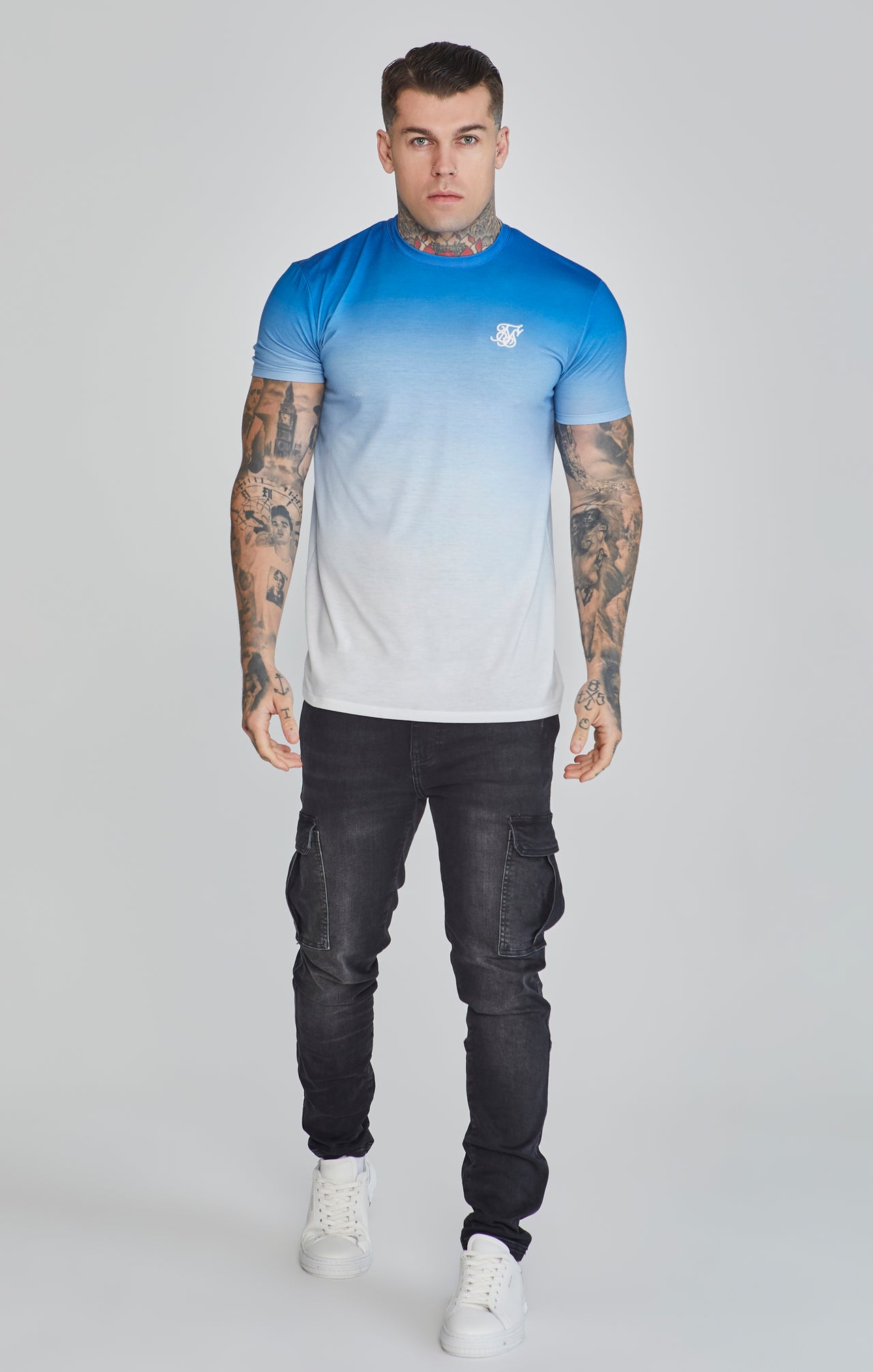 Blue White Fade T-Shirt (1)