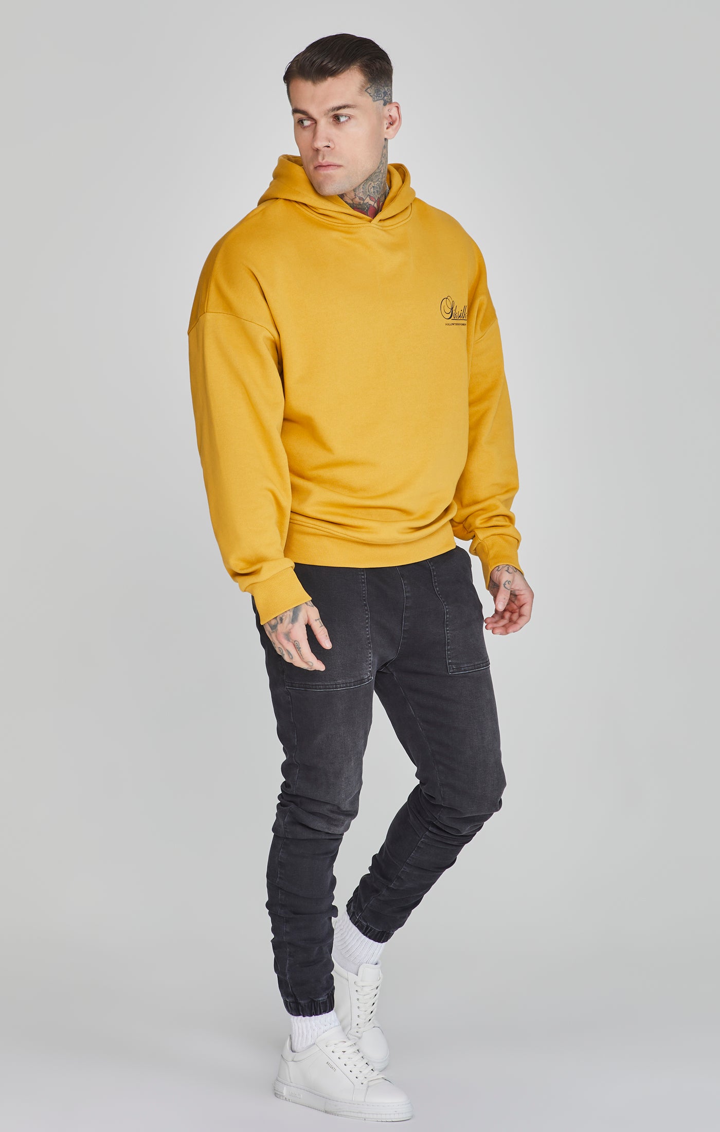 SikSilk Men s Yellow Graphic Hoodie SikSilk IE