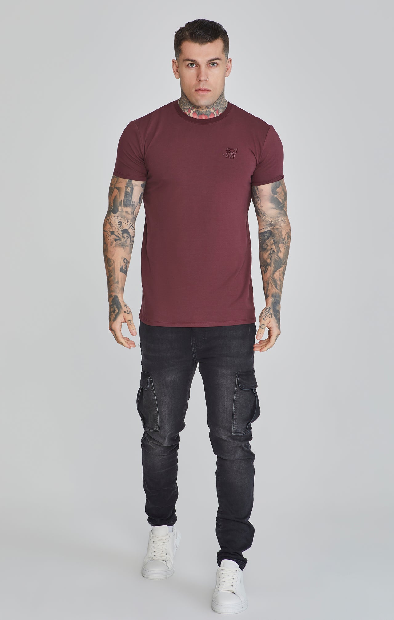 Burgundy Muscle Fit T-Shirt (1)