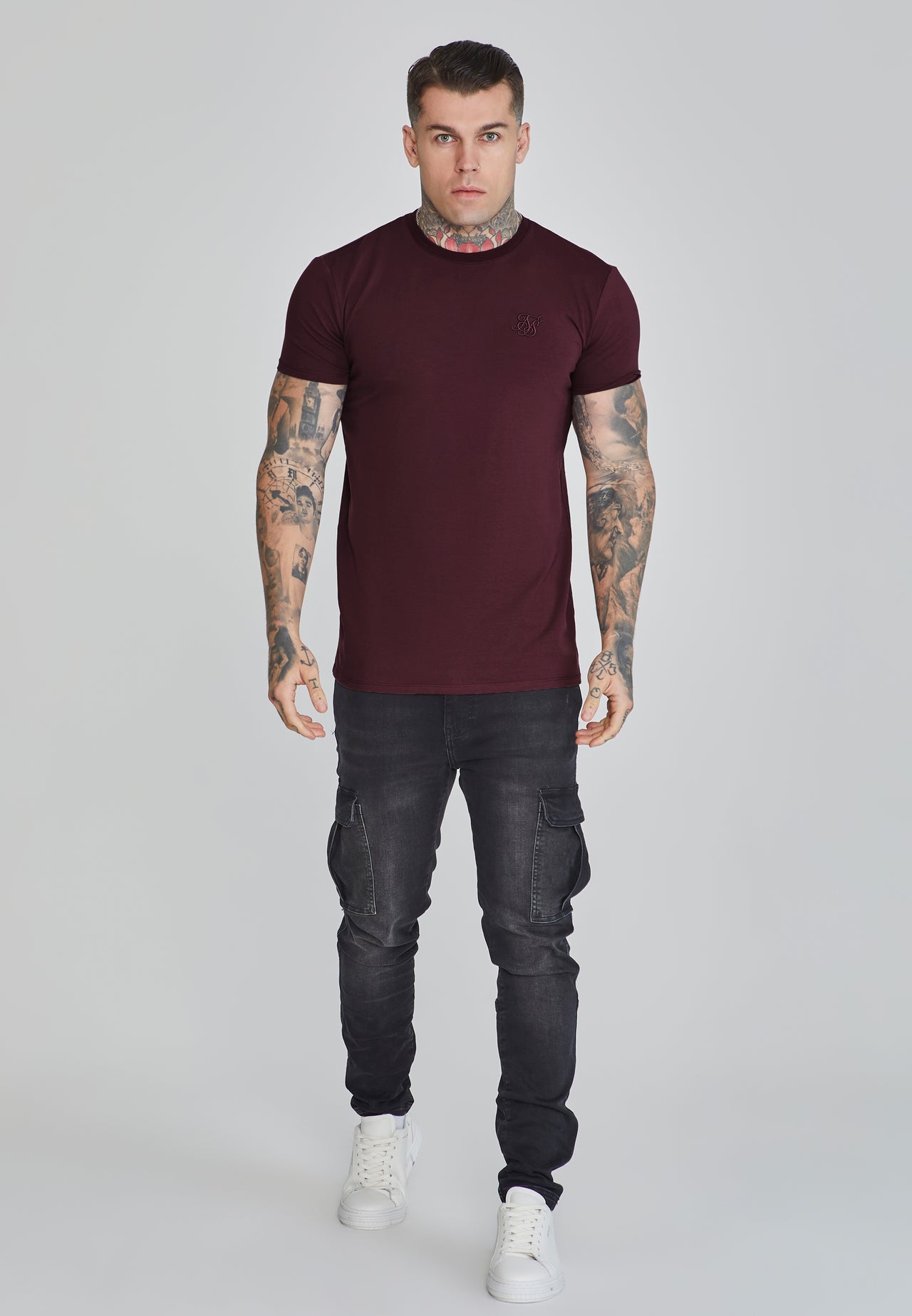 Burgundy Muscle Fit T-Shirt (1)