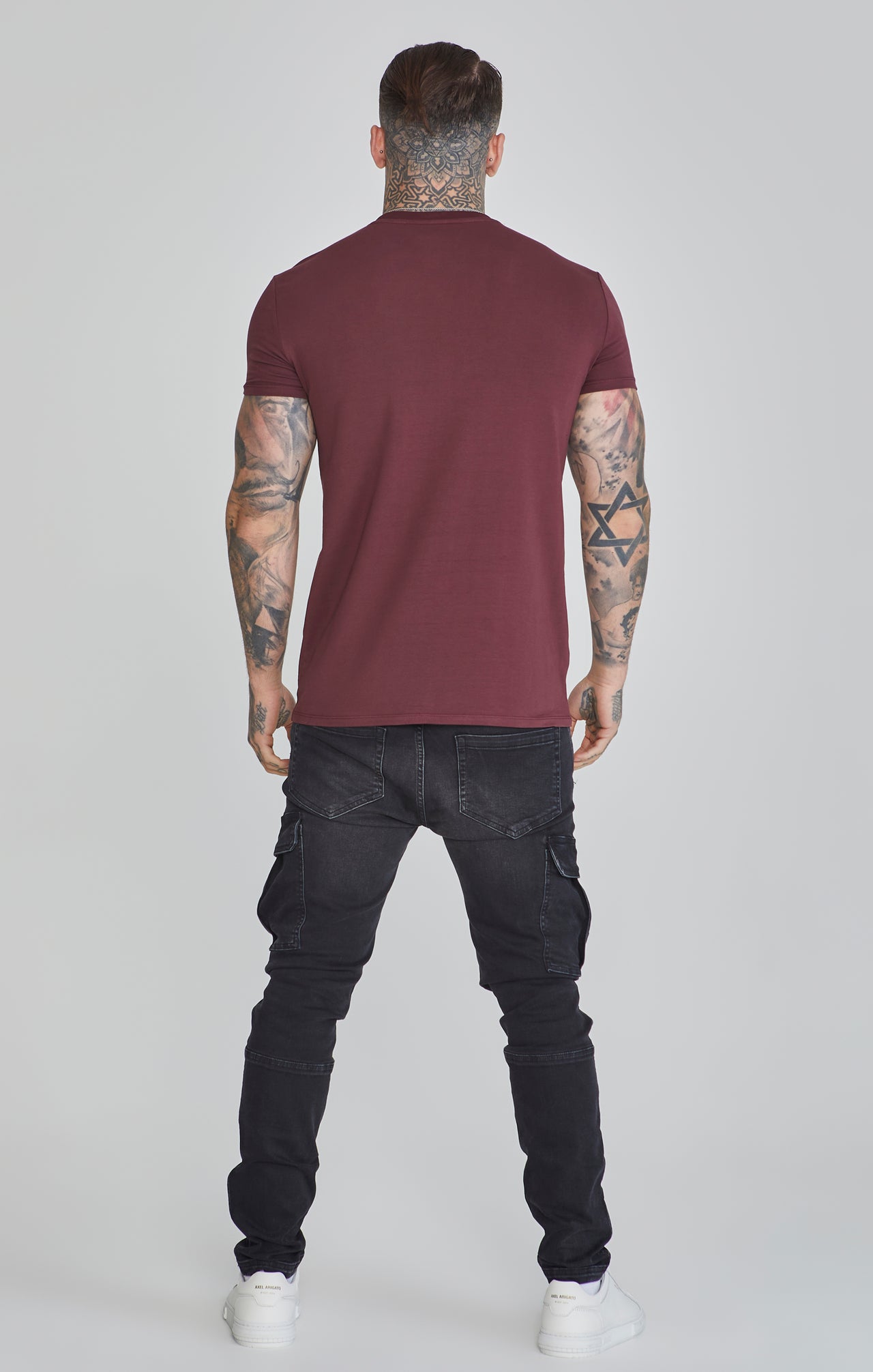 Burgundy Muscle Fit T-Shirt (4)