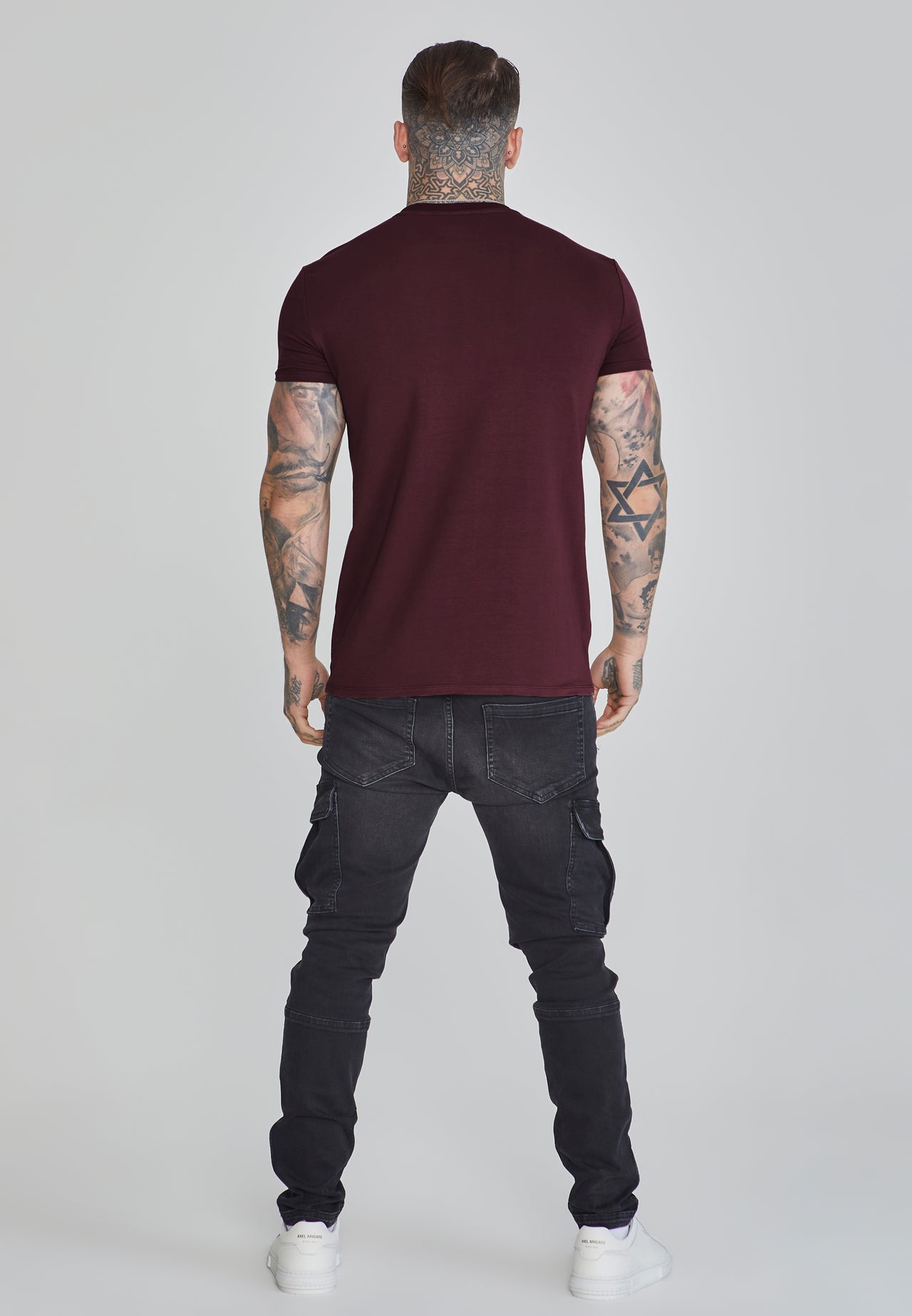 Burgundy Muscle Fit T-Shirt (4)