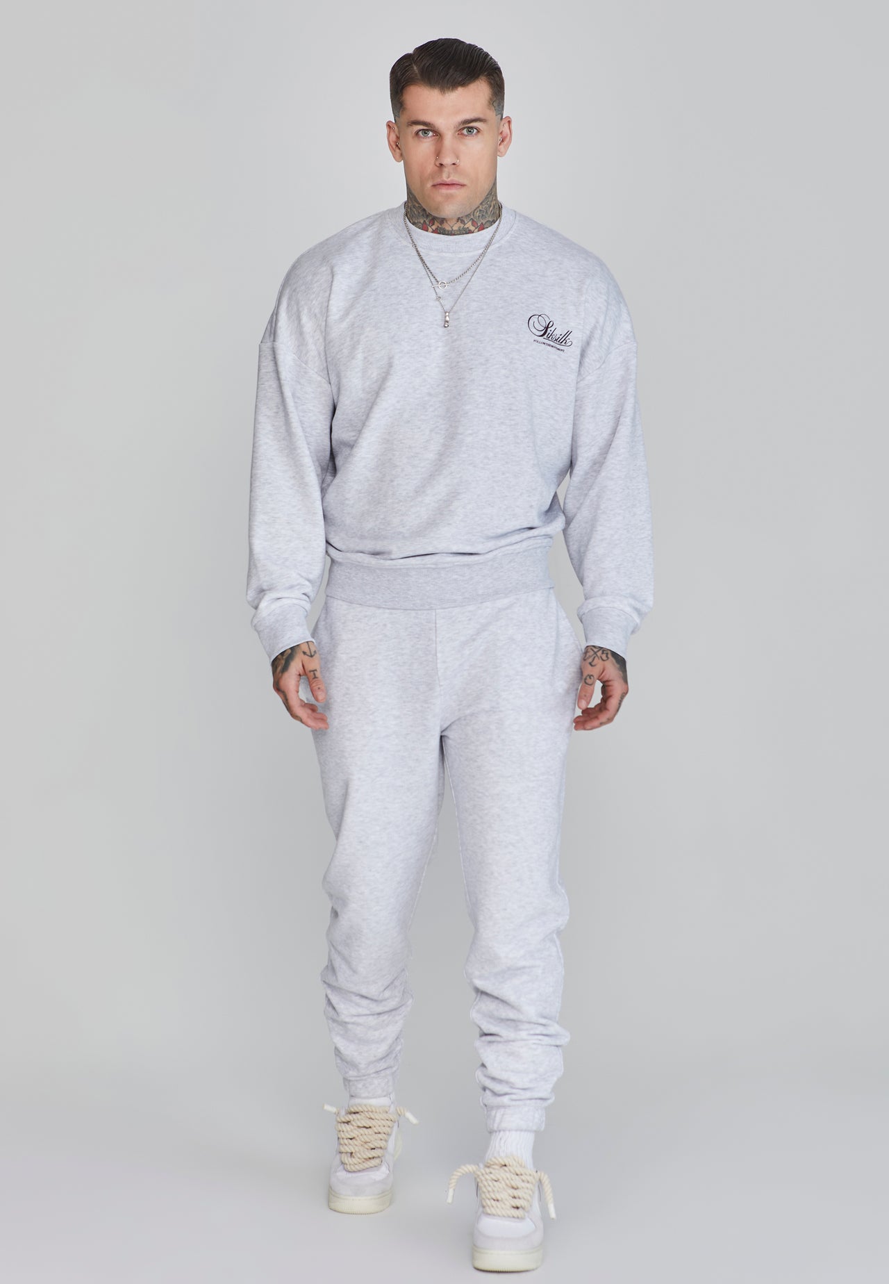 Snow Marl Logo Joggers (1)