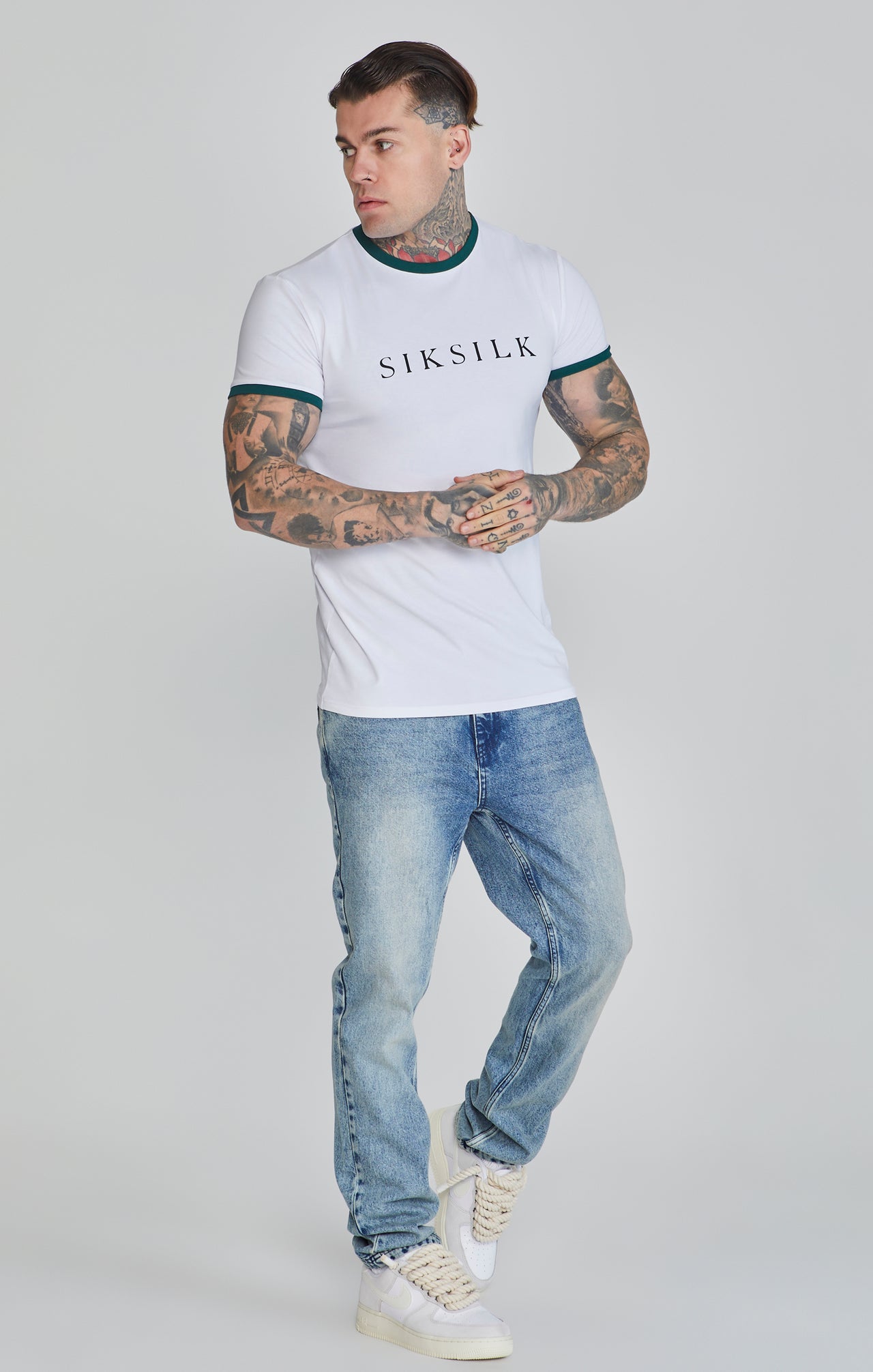 White Green Ringer T-Shirt (3)