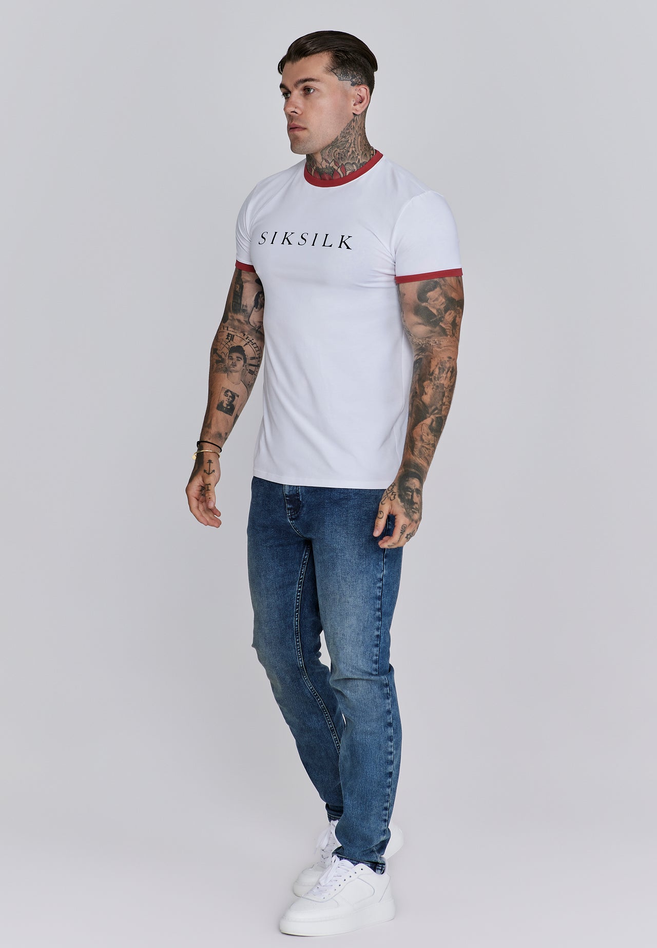 White Red Ringer T-Shirt (3)