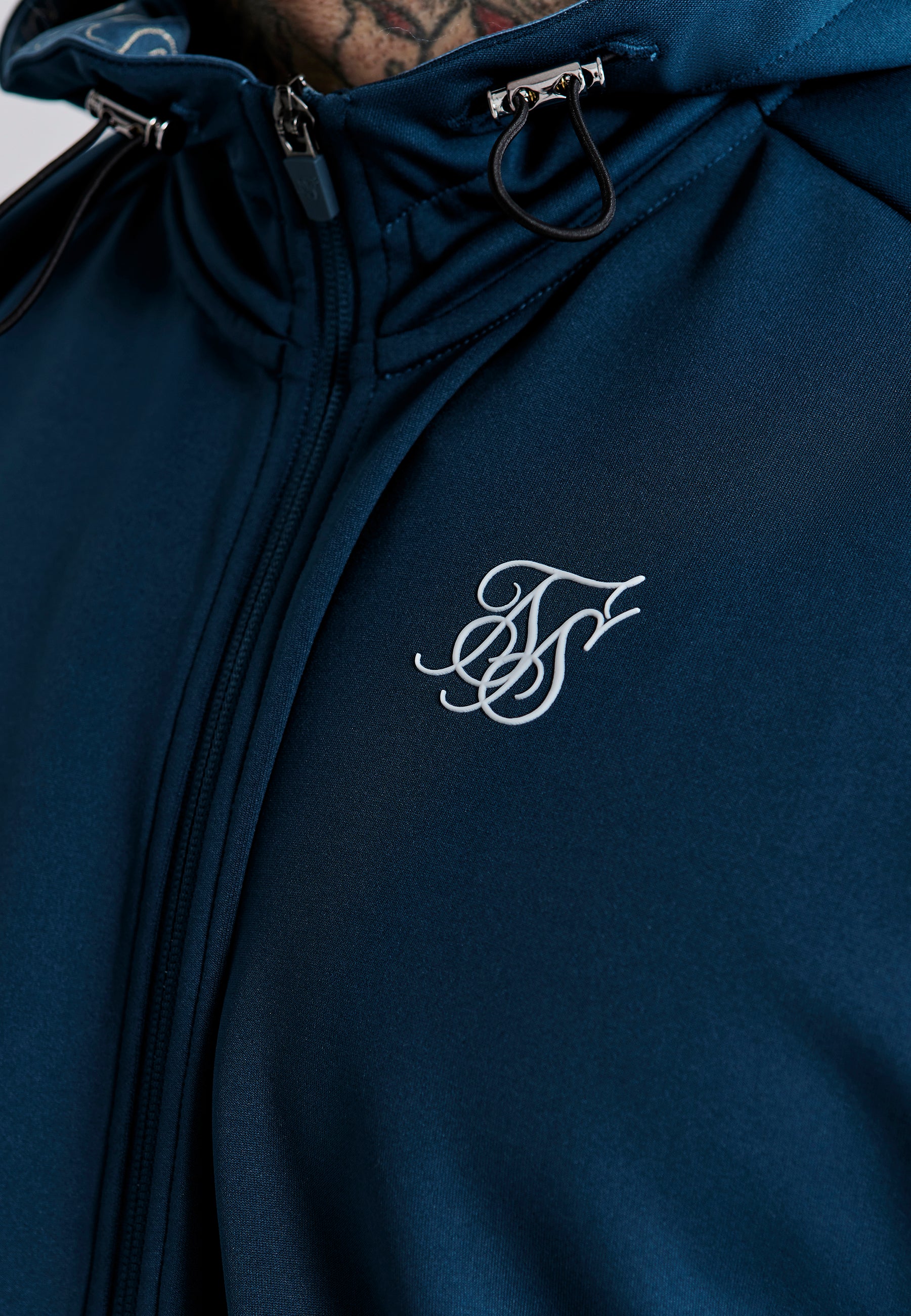 SikSilk Men's Blue Full Zip Hoodie | SikSilk ES SikSilk Men's Blue Full Zip Hoodie | SikSilk ES