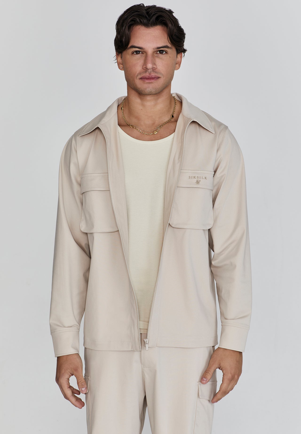 Beige Smart Utility Jacket