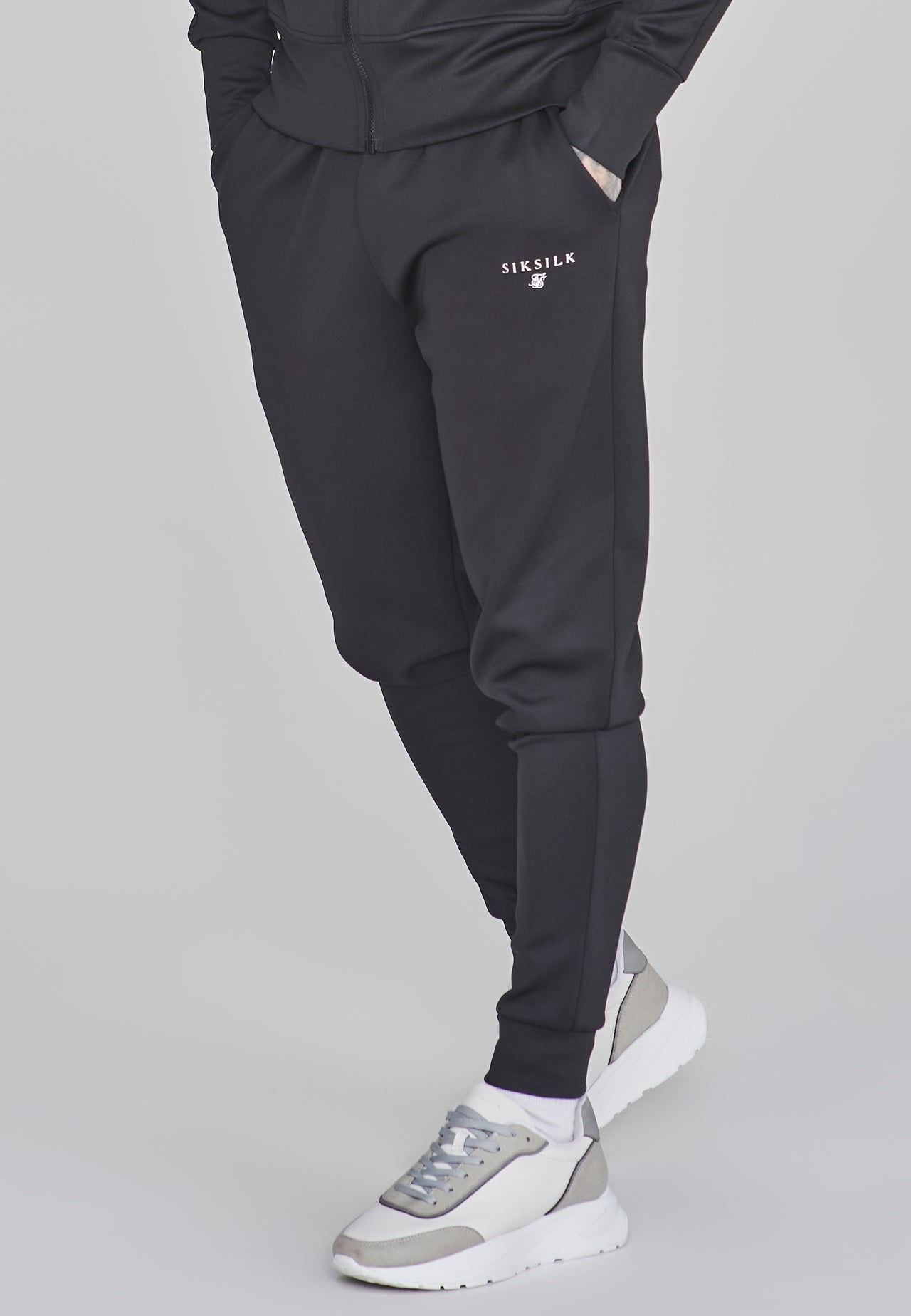 Black Essentials Poly Track Pants