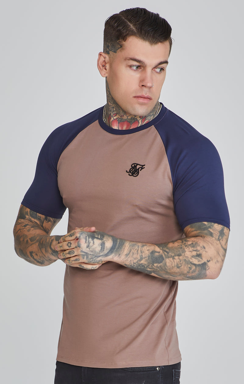 Brown Navy Raglan T-Shirt
