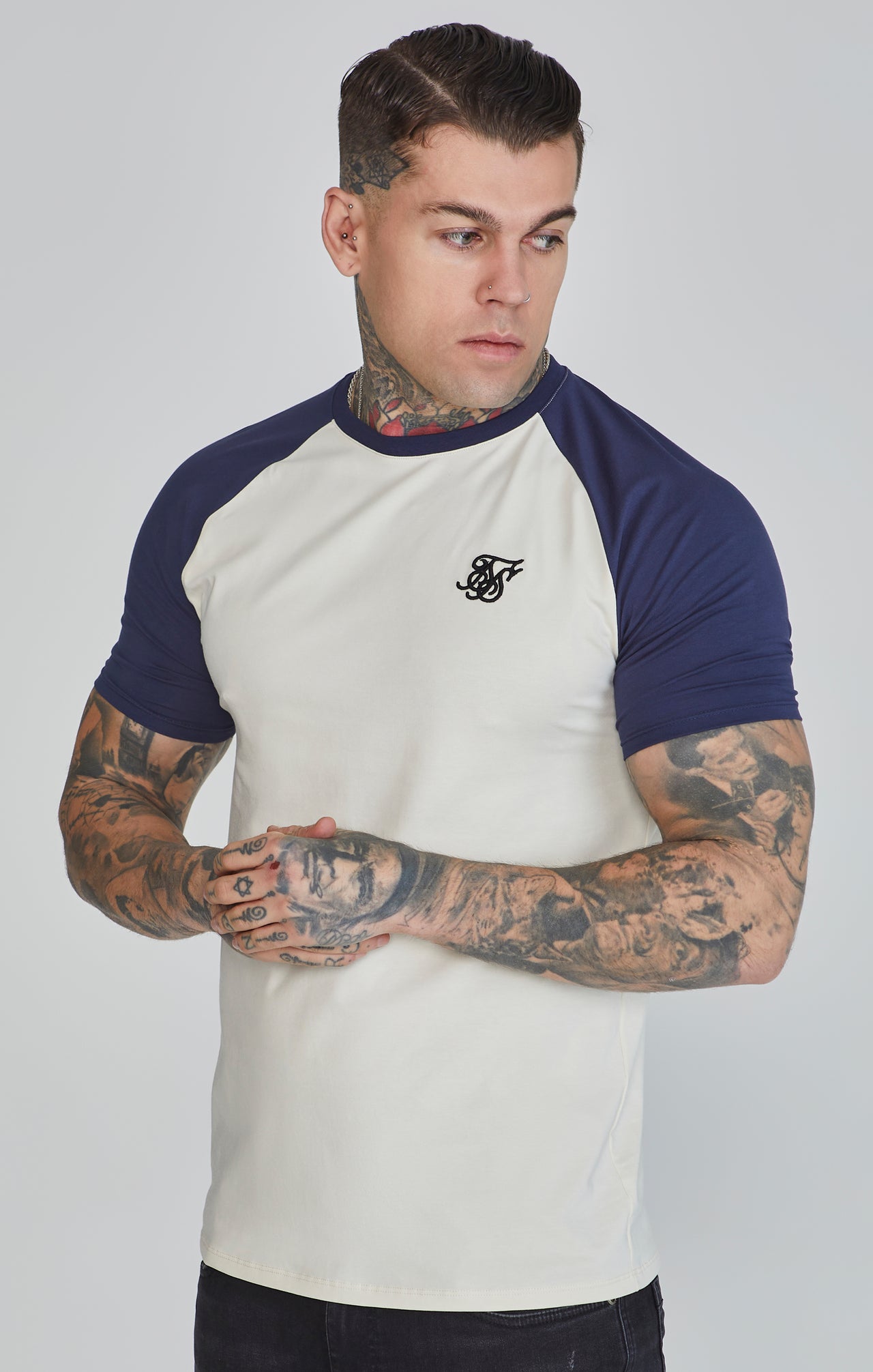 Ecru Navy Raglan T-Shirt