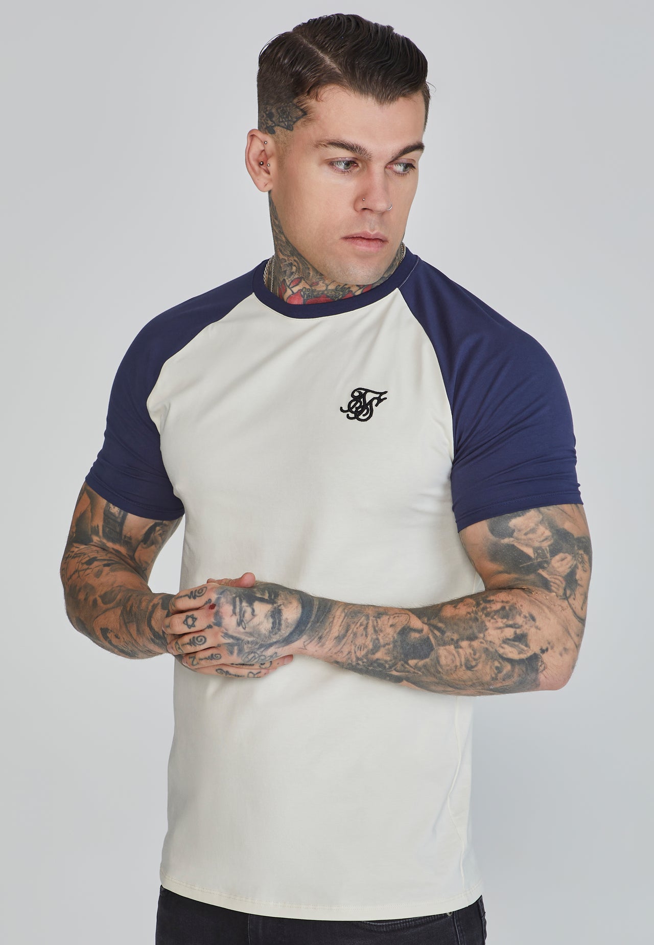 Ecru Navy Raglan T-Shirt