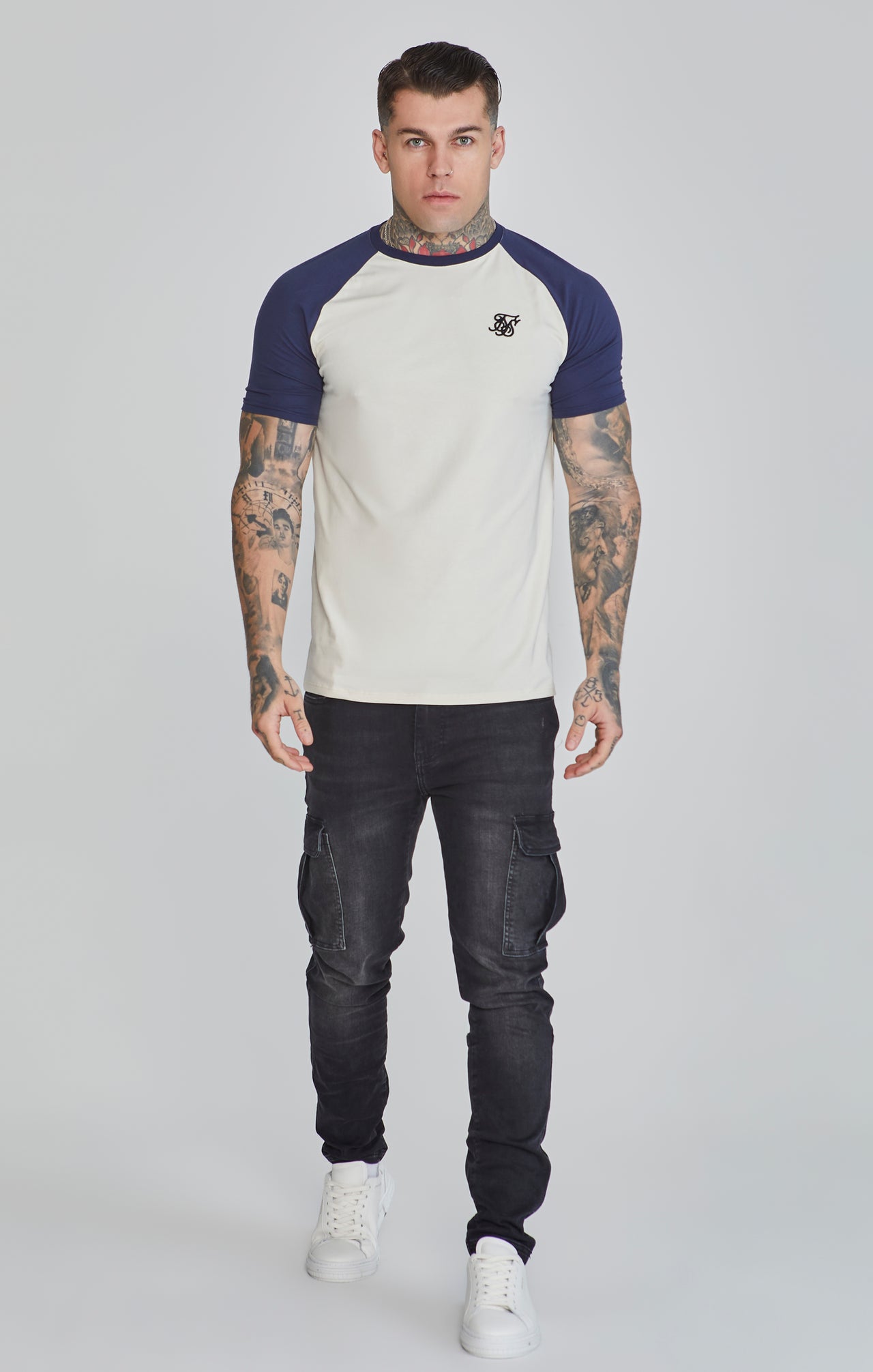 Ecru Navy Raglan T-Shirt (1)