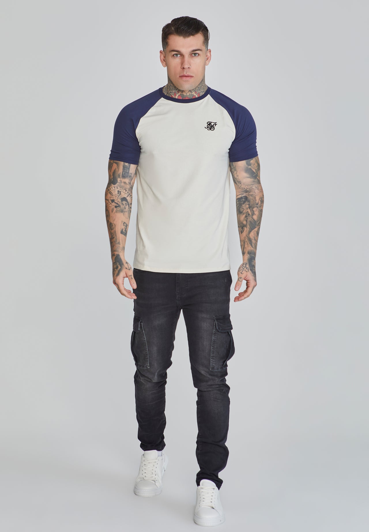 Ecru Navy Raglan T-Shirt (1)