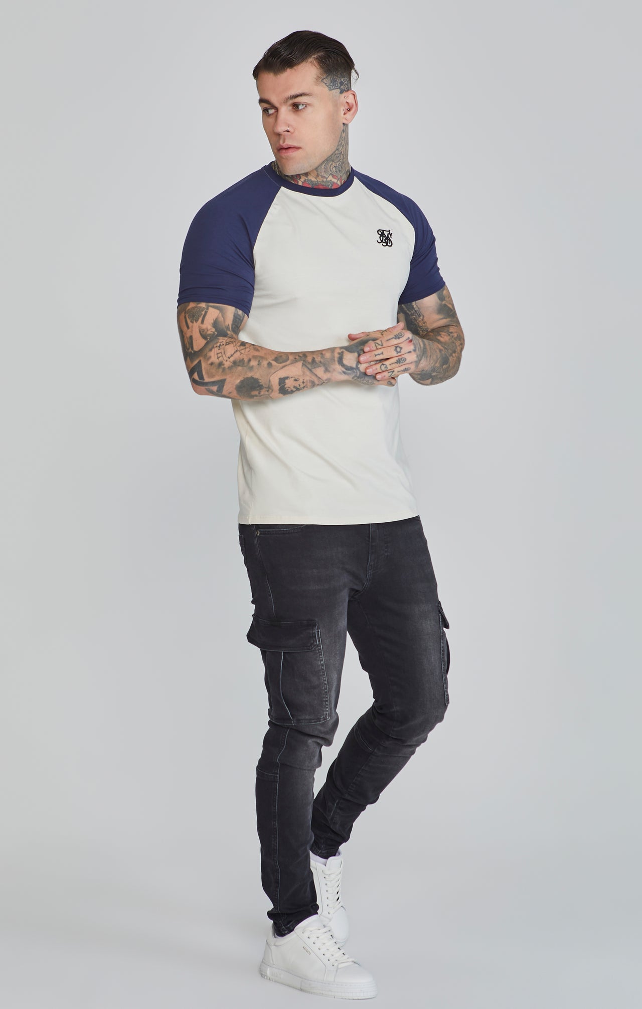 Ecru Navy Raglan T-Shirt (3)