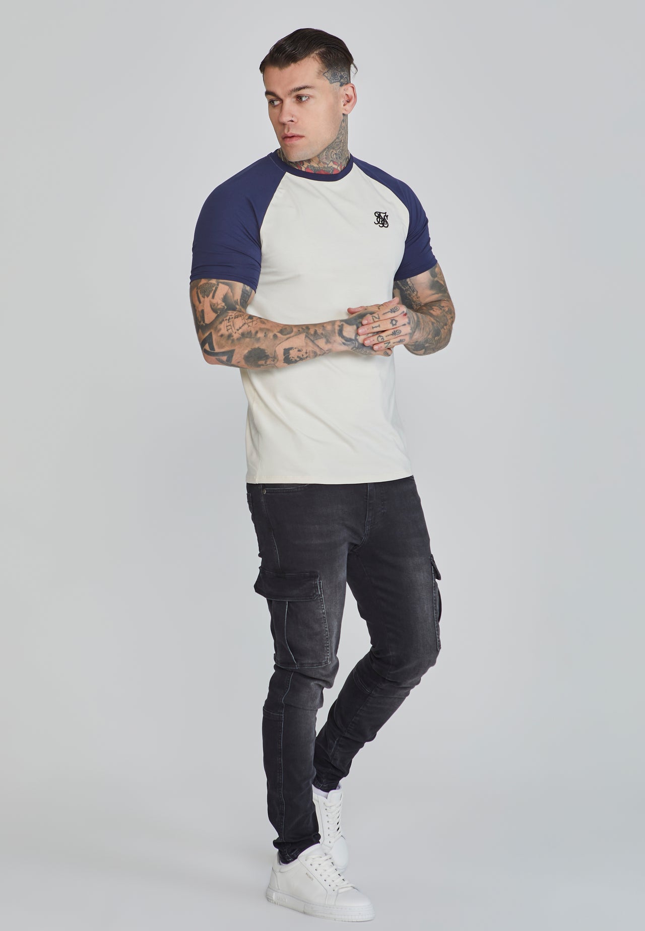 Ecru Navy Raglan T-Shirt (3)