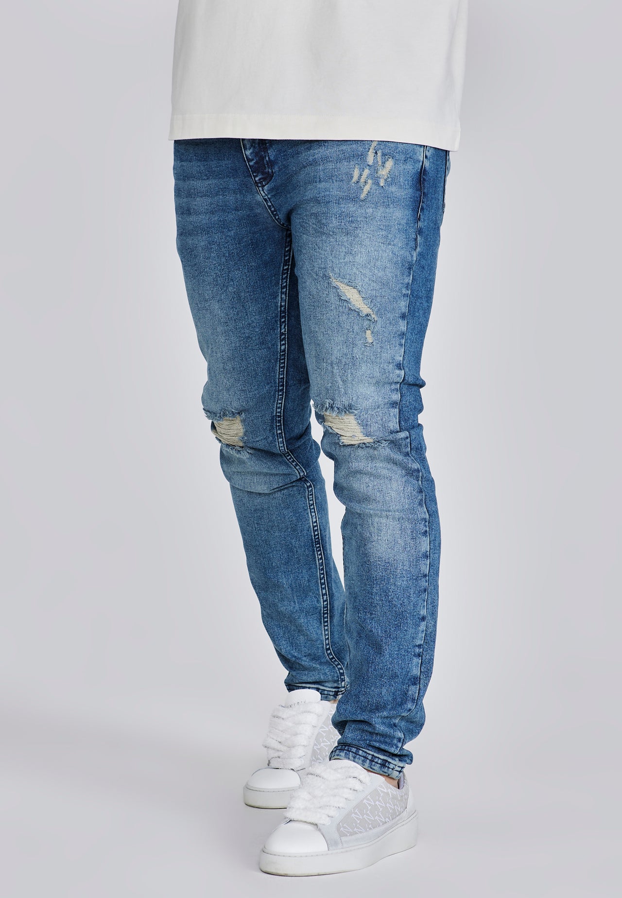 Blue Distressed Slim Fit