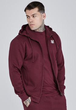 Burgundy Essentials Full Zip Hoodie