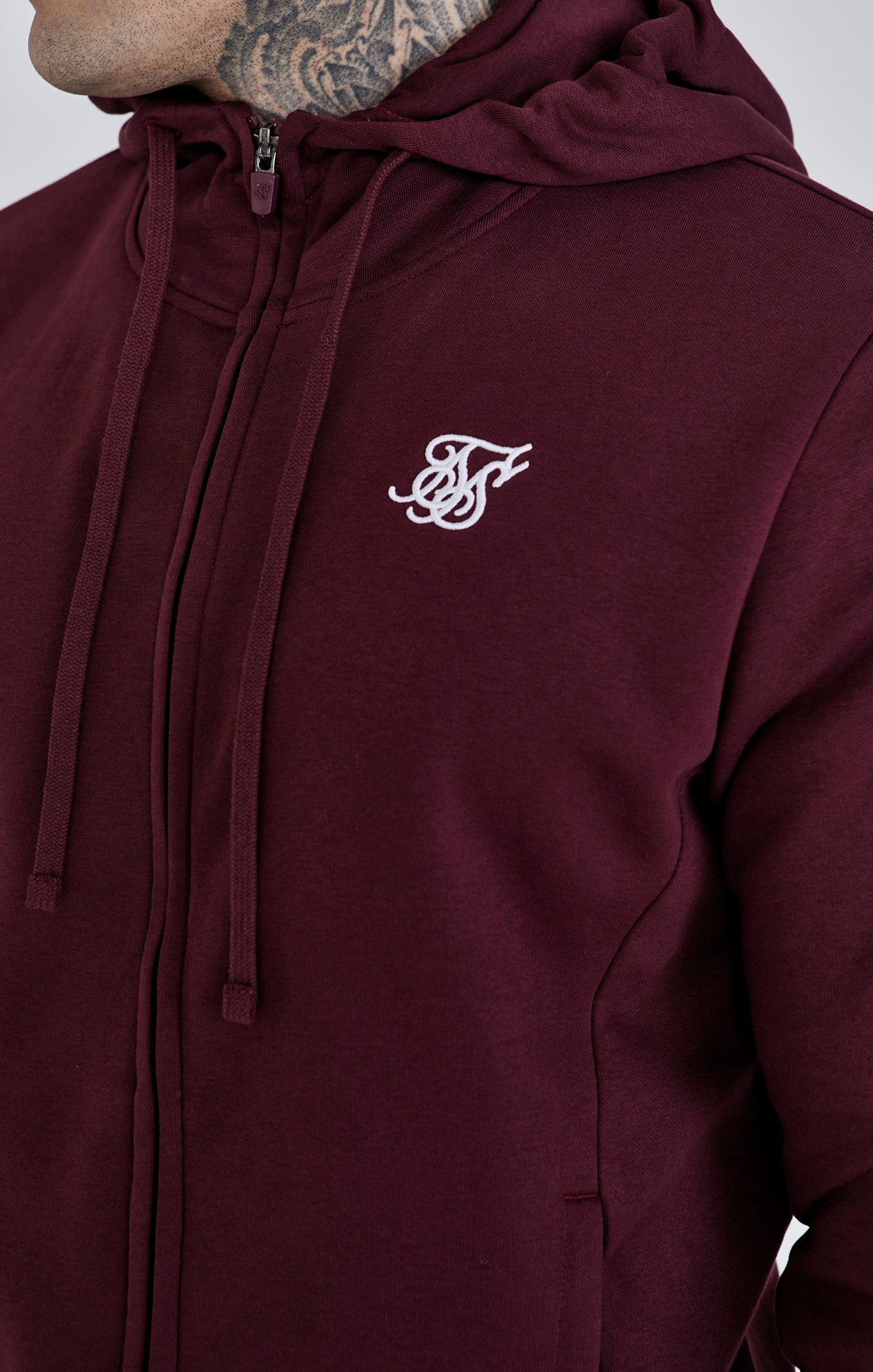 Burgundy Essentials Full Zip Hoodie (2)