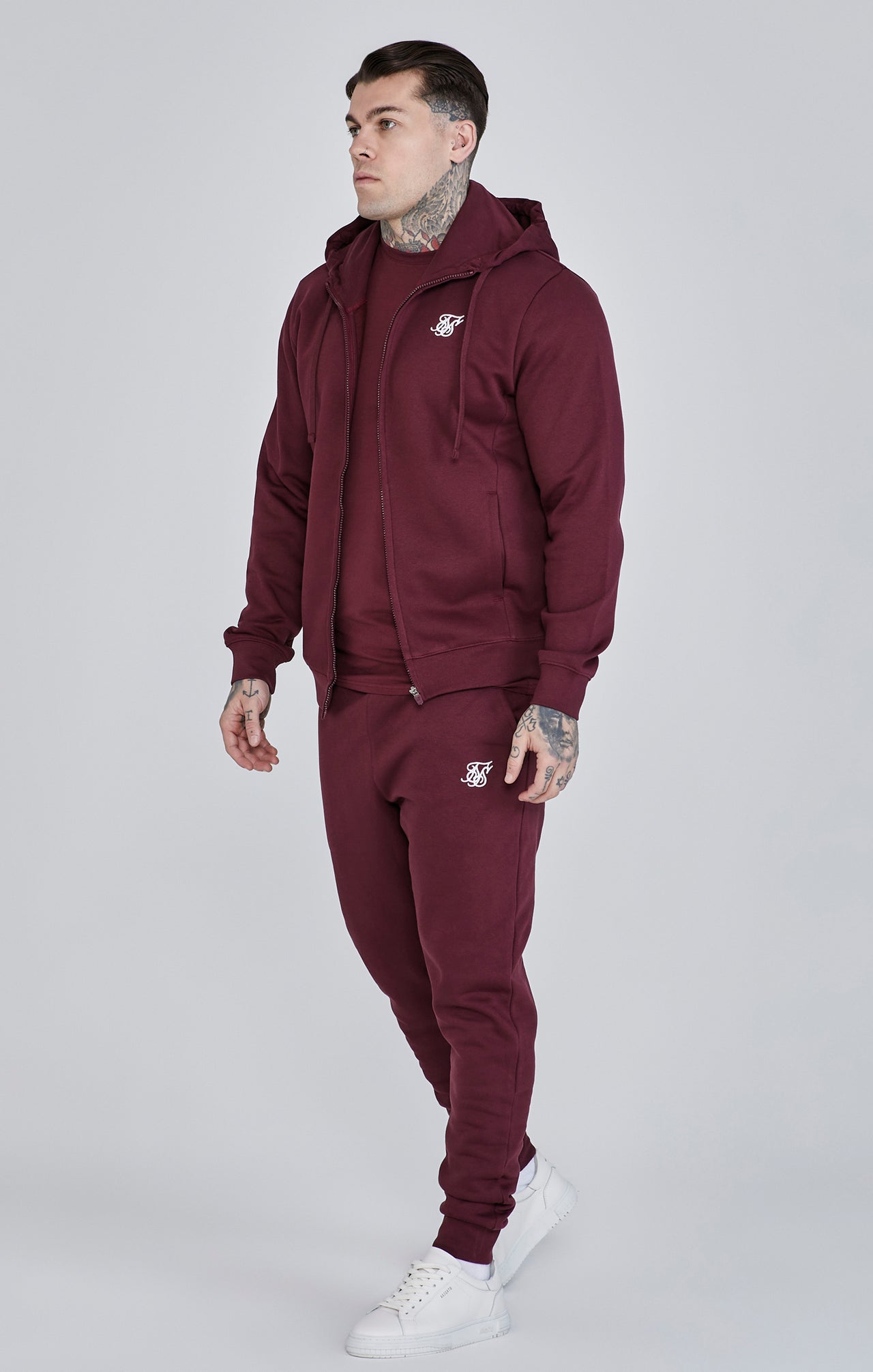 Burgundy Essentials Full Zip Hoodie (3)