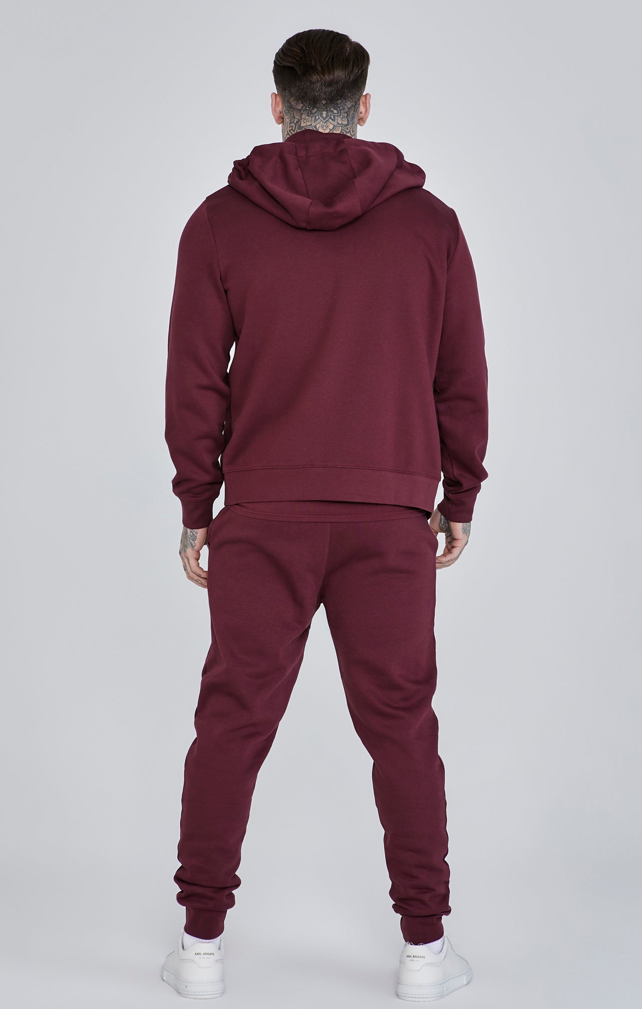 Burgundy Essentials Full Zip Hoodie (4)