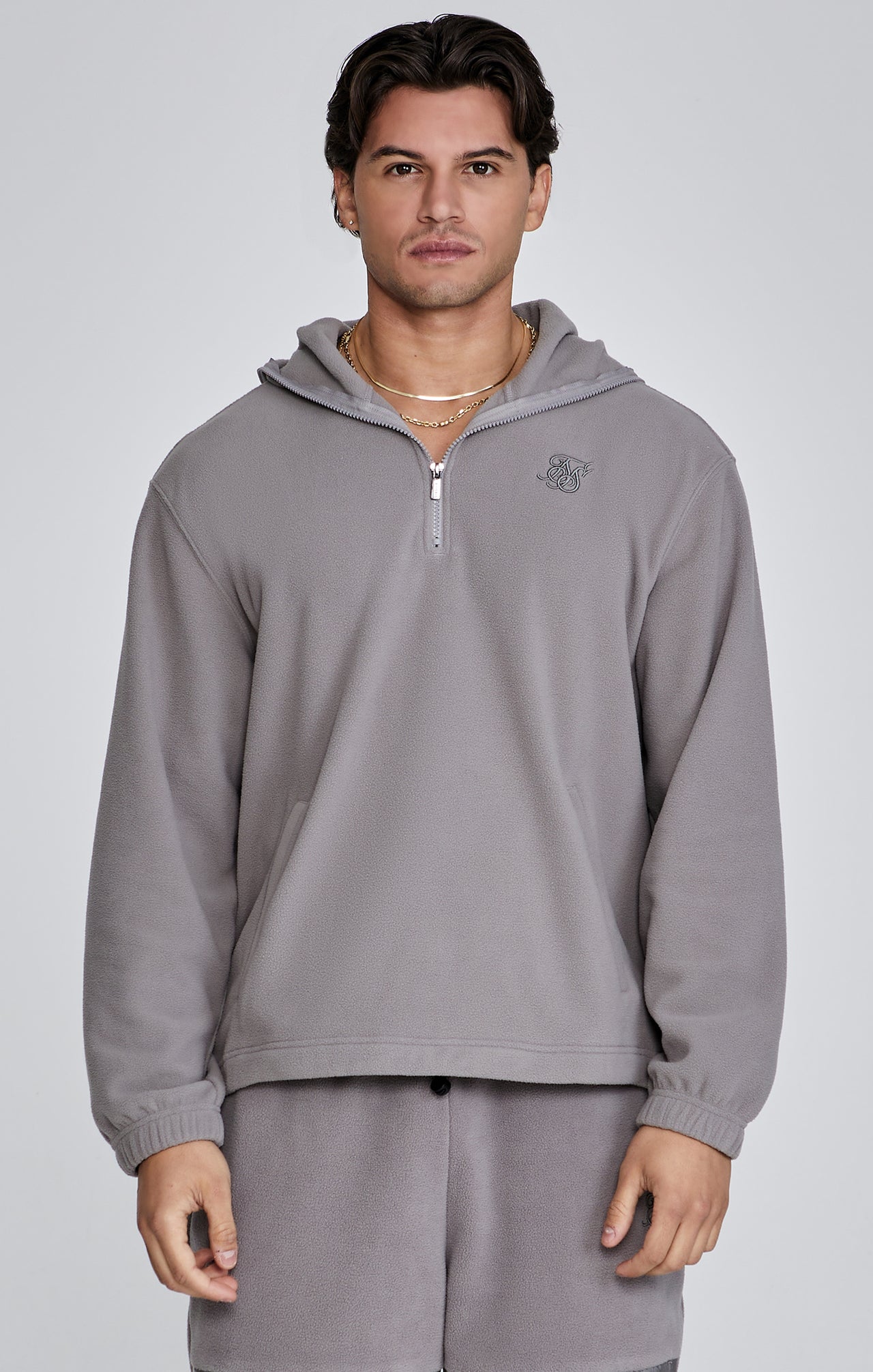 Grey Polar Fleece Hoodie